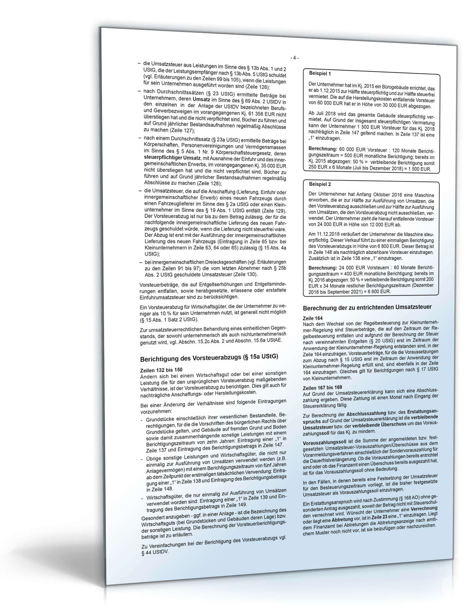 Anleitung zur Umsatzsteuererklärung 2018 PDF. Seite: 5