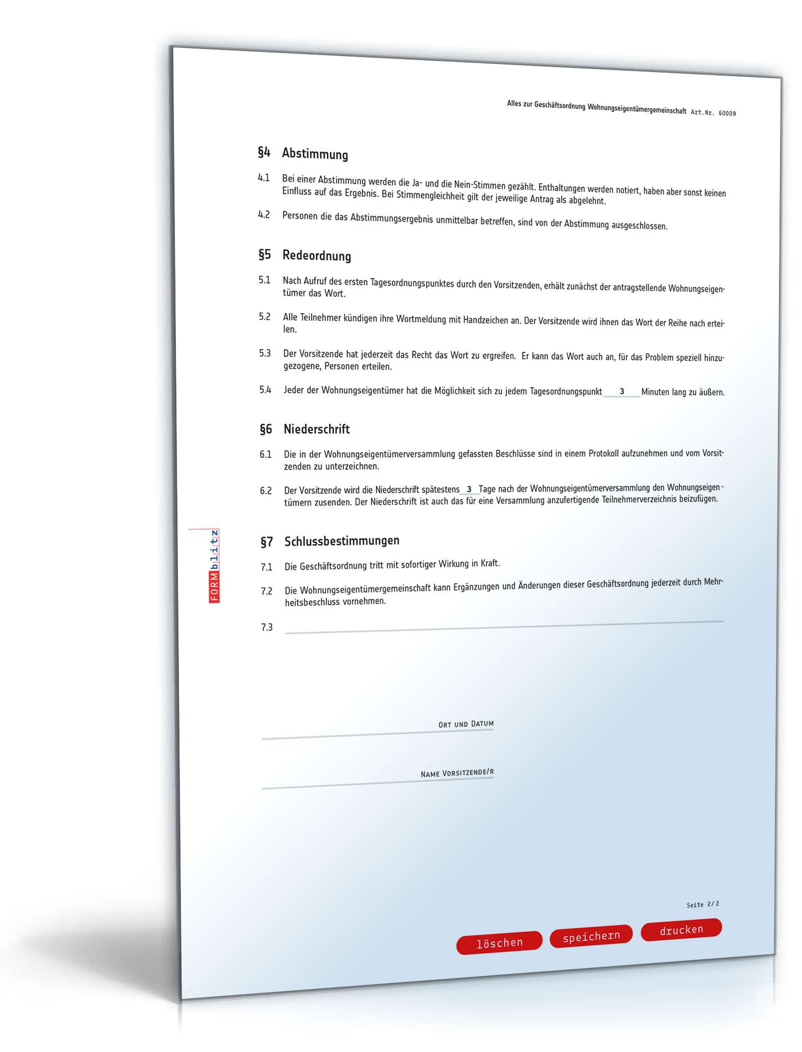 Alles zur Geschäftsordnung Wohnungseigentümergemeinschaft PDF. Seite: 2