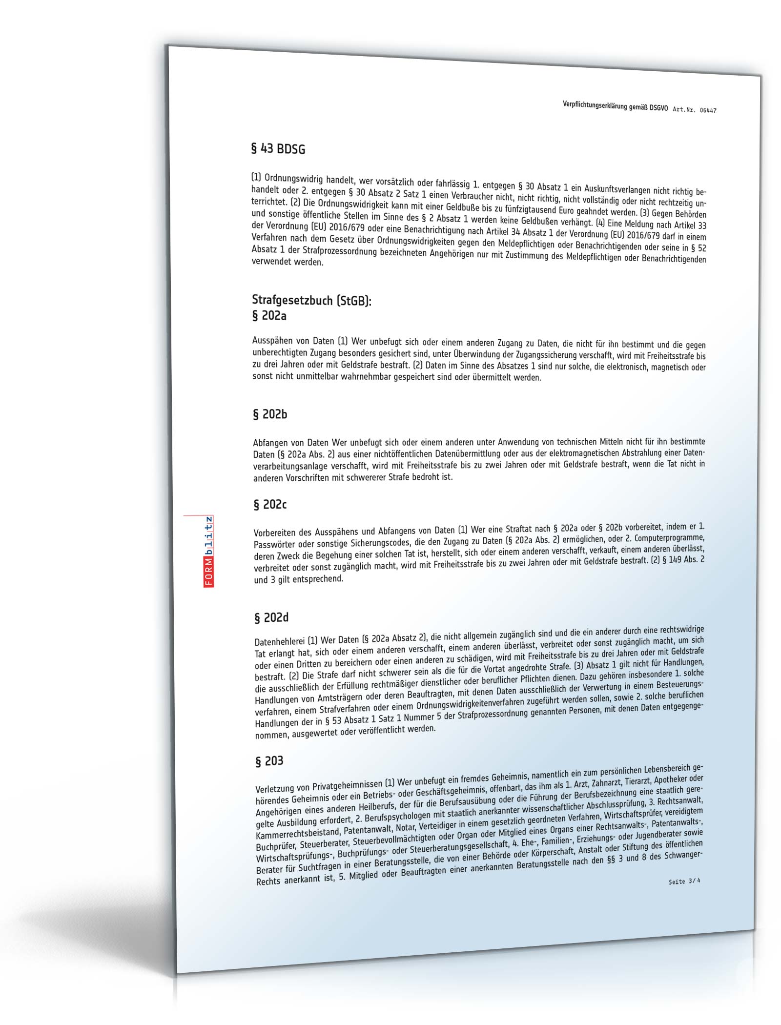 Verpflichtungserklärung gemäß DSGVO PDF. Seite: 3