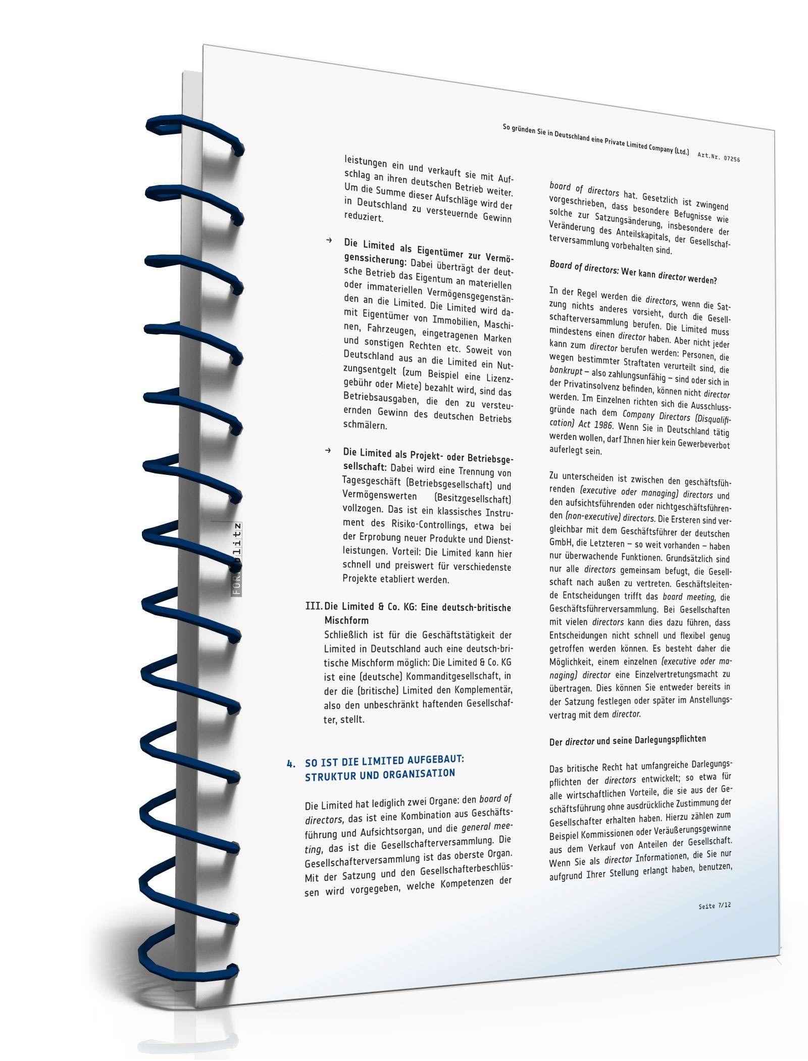 Ratgeber Gründung Private Limited Company  PDF. Seite: 8