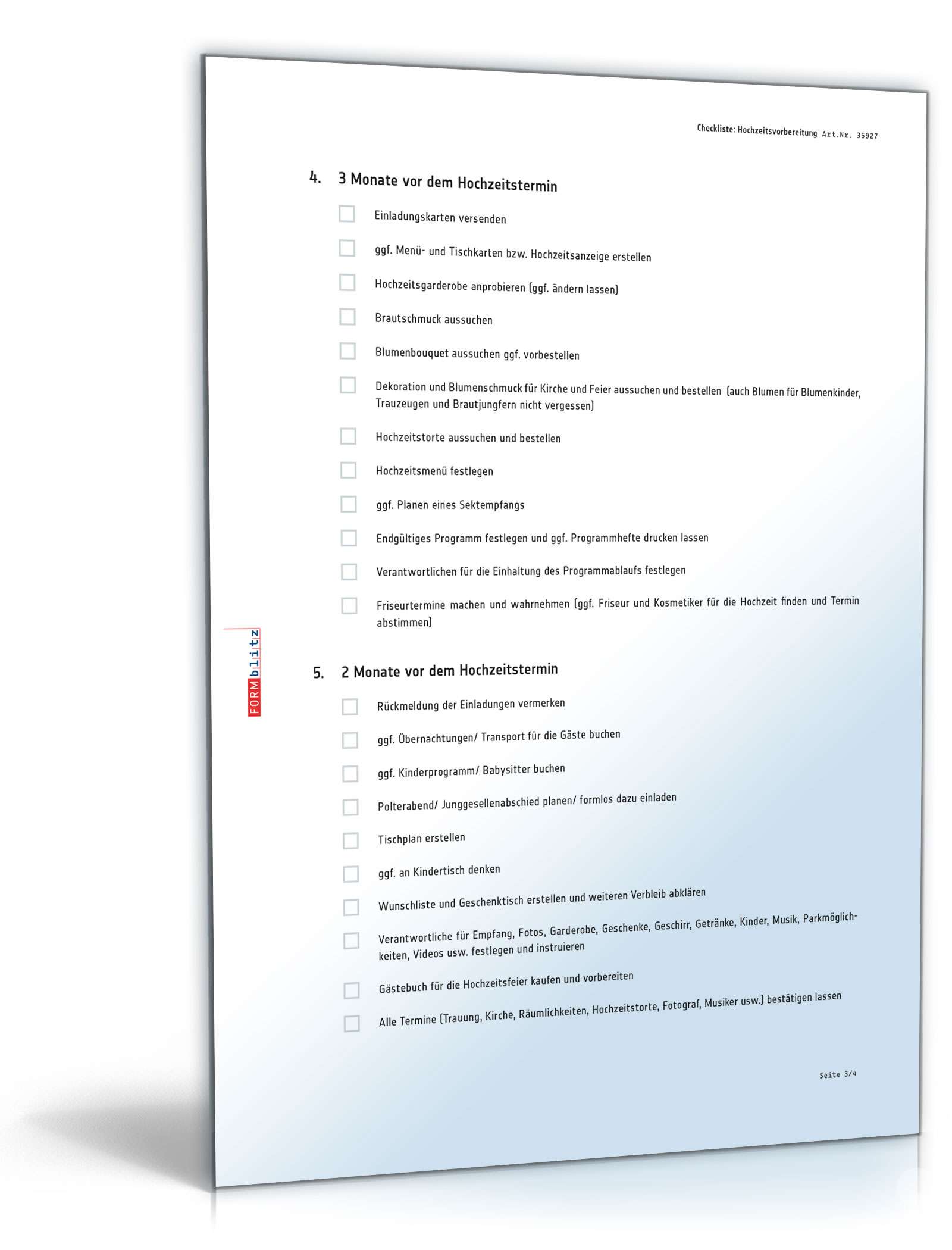 Das große Hochzeits-Paket Excel. Seite: 5