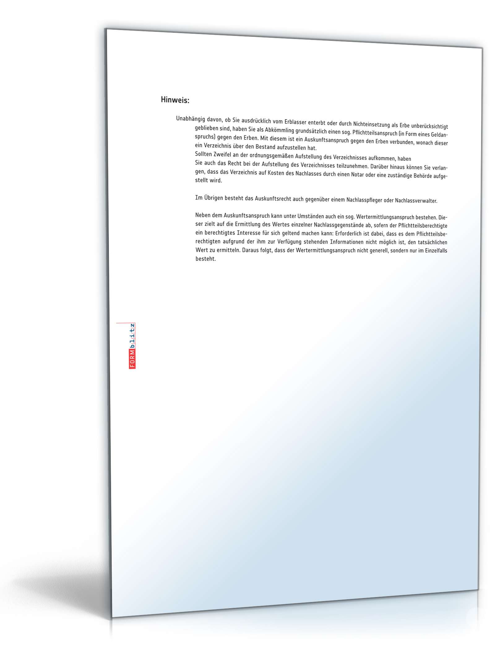 Auskunftsanspruch des Pflichtteilsberechtigten gegen den Erben PDF. Seite: 2