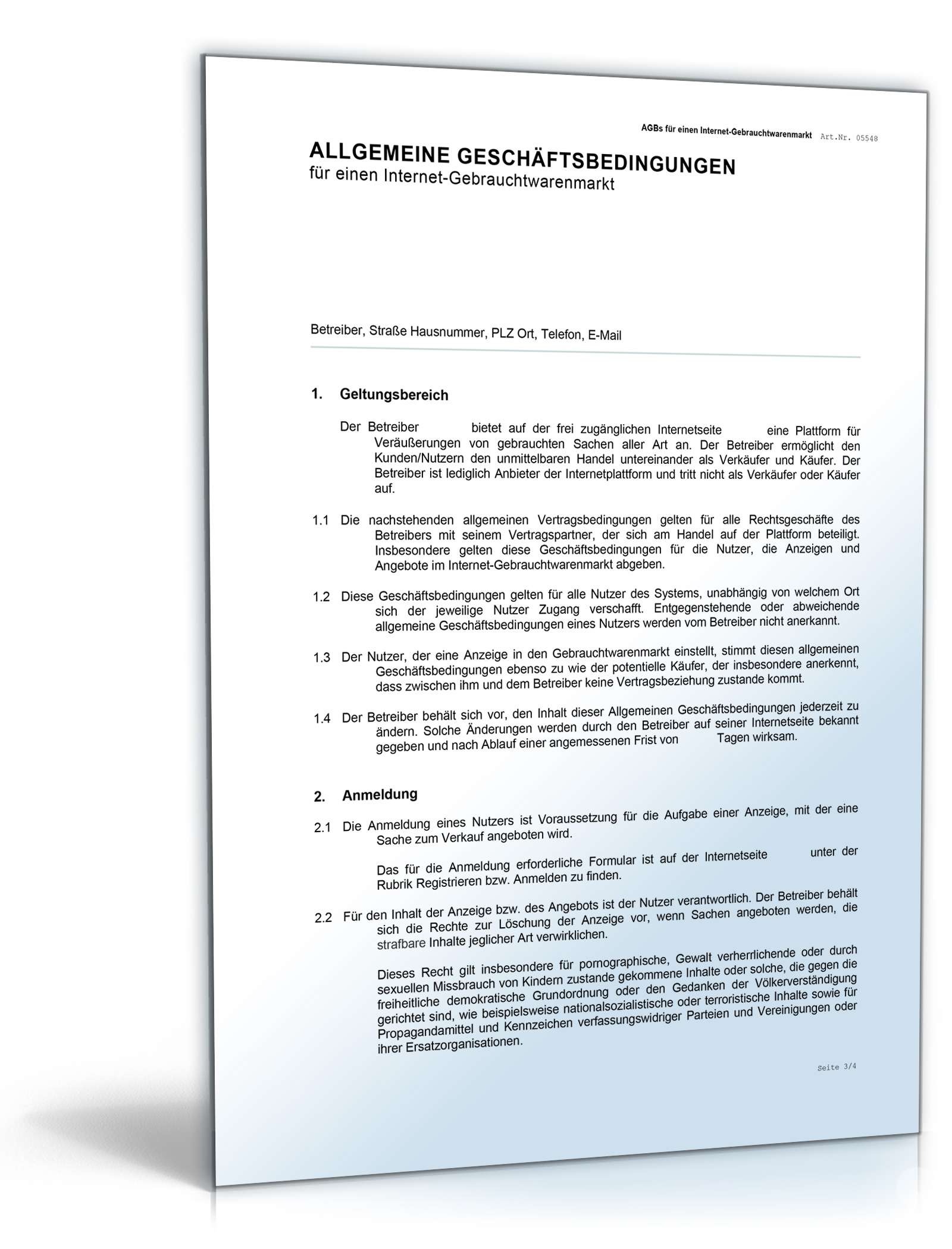 AGB Internet-Gebrauchtwarenmarkt Word