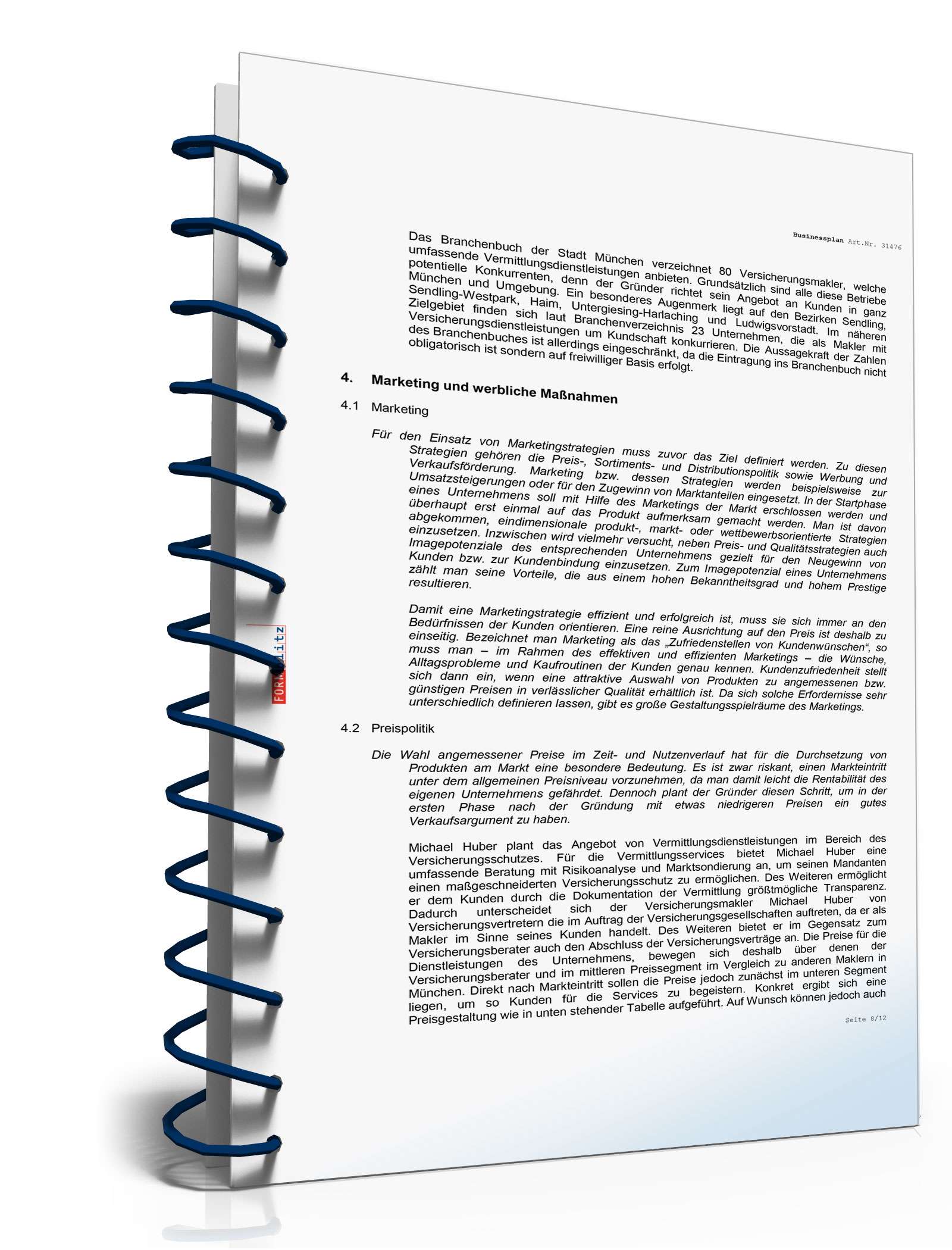 Businessplan Versicherungsmakler Excel. Seite: 10