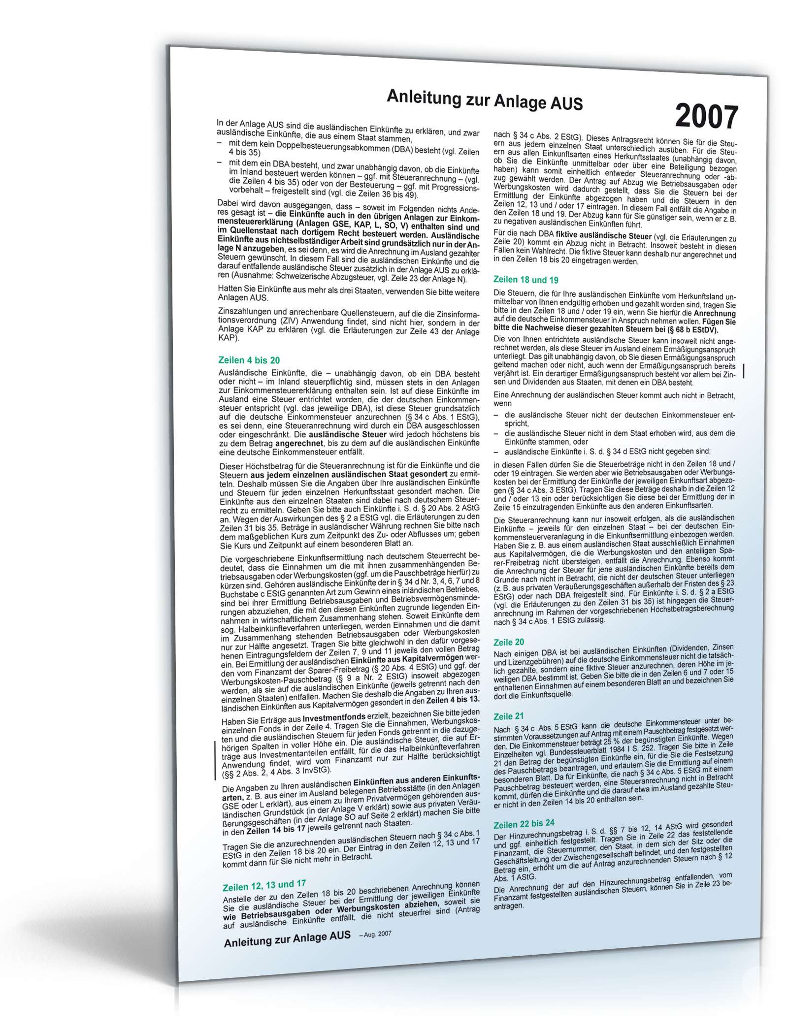 Anlage AUS 2007 PDF. Seite: 3