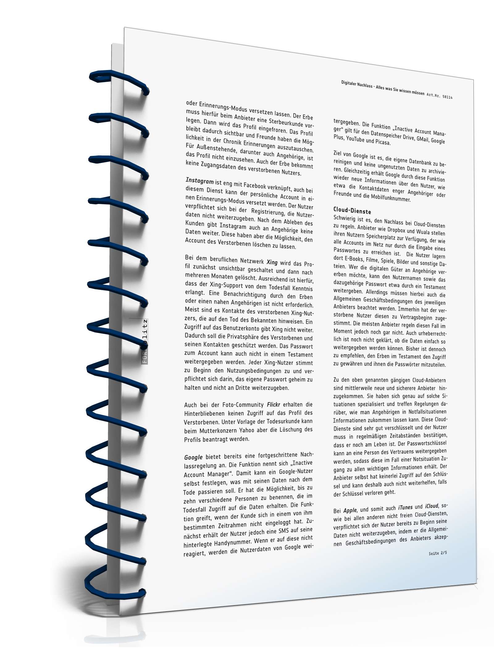 Digitales Testament plus Ratgeber Excel. Seite: 8