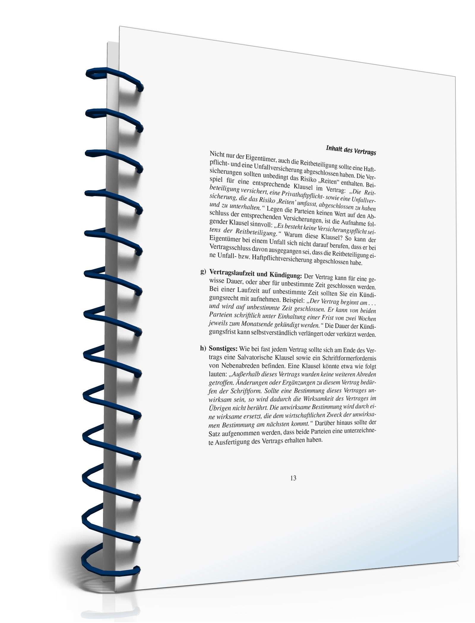 Ratgeber Reitbeteiligungsvertrag PDF. Seite: 13