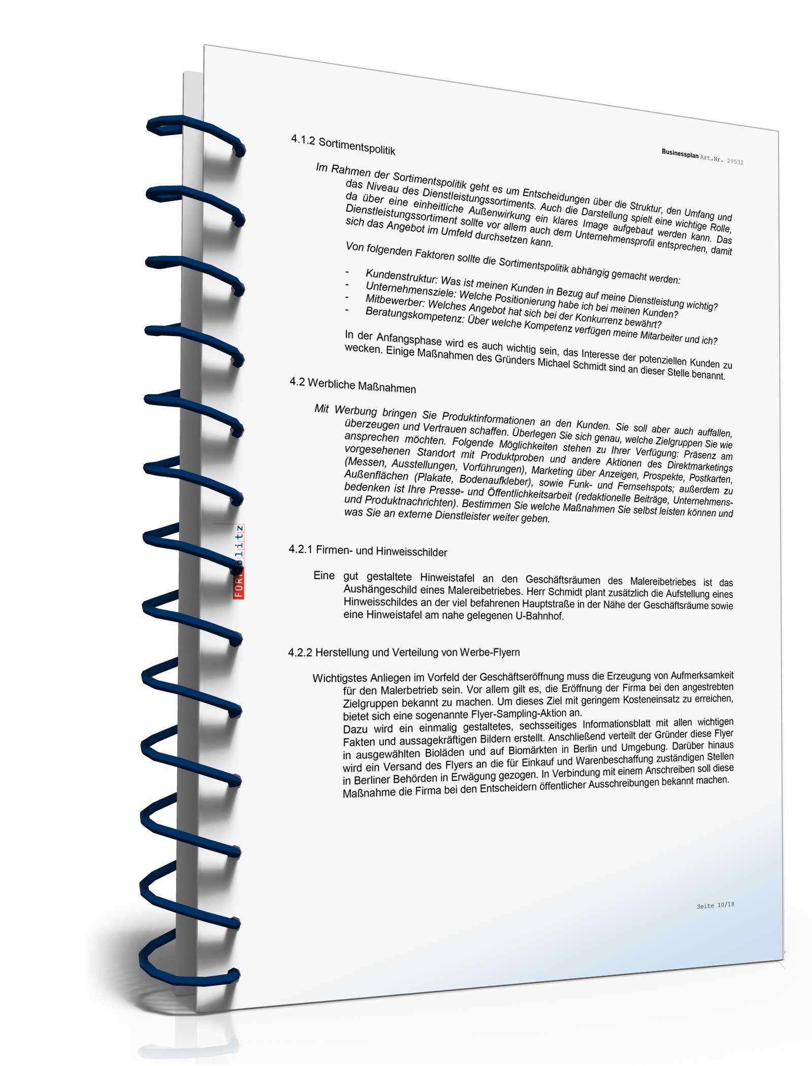 Businessplan Malerbetrieb Excel. Seite: 13