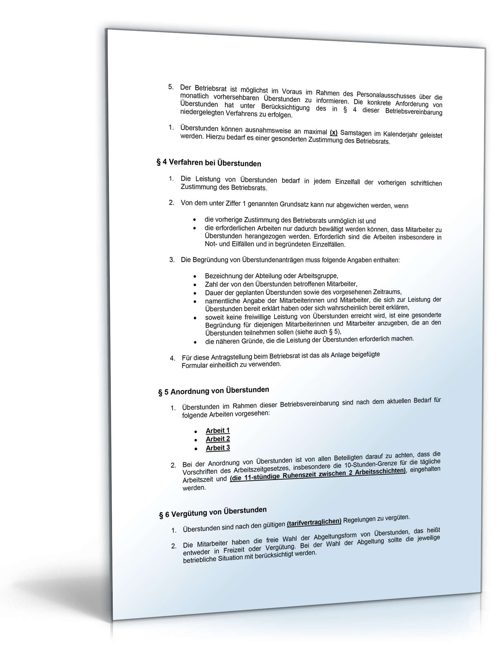 Betriebsvereinbarung verlängerte Arbeitszeit PDF. Seite: 2