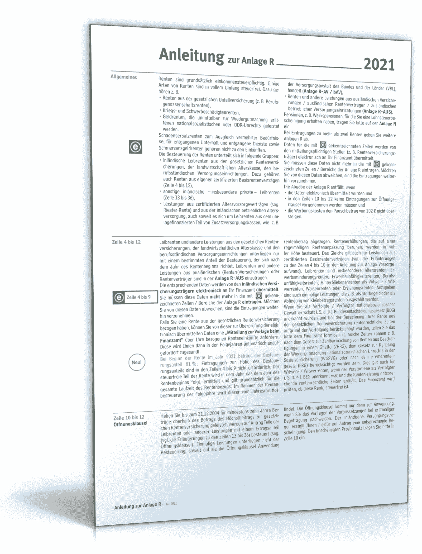Anleitung Anlage R 2021 PDF