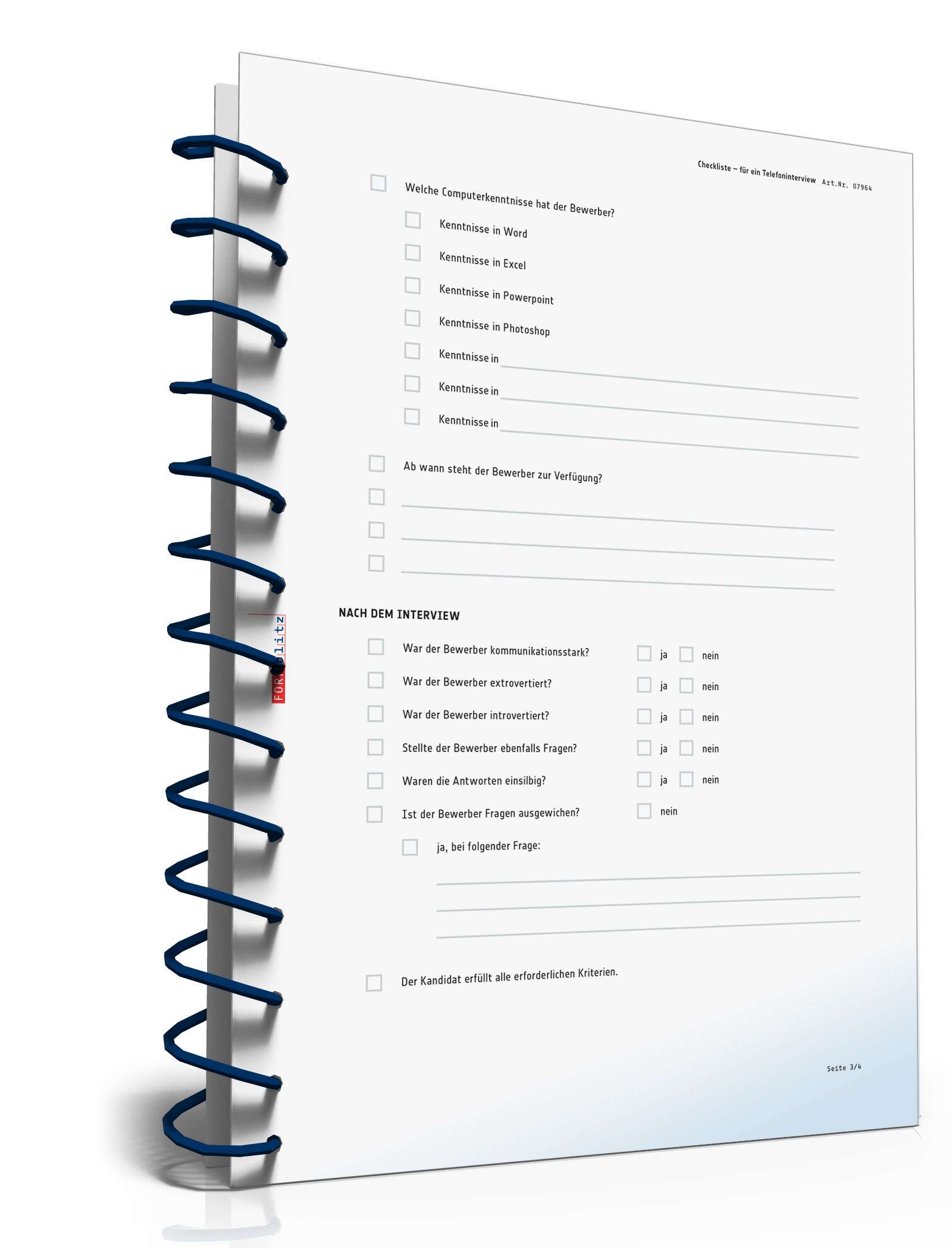 Checkliste Telefoninterview PDF. Seite: 3