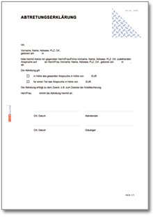 Abtretungserklärung (allgemein) Word