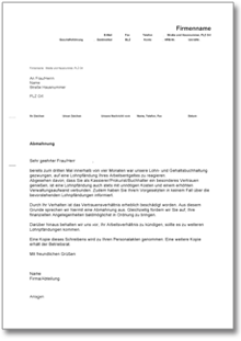 Abmahnung wiederholte Lohnpfändungen Word