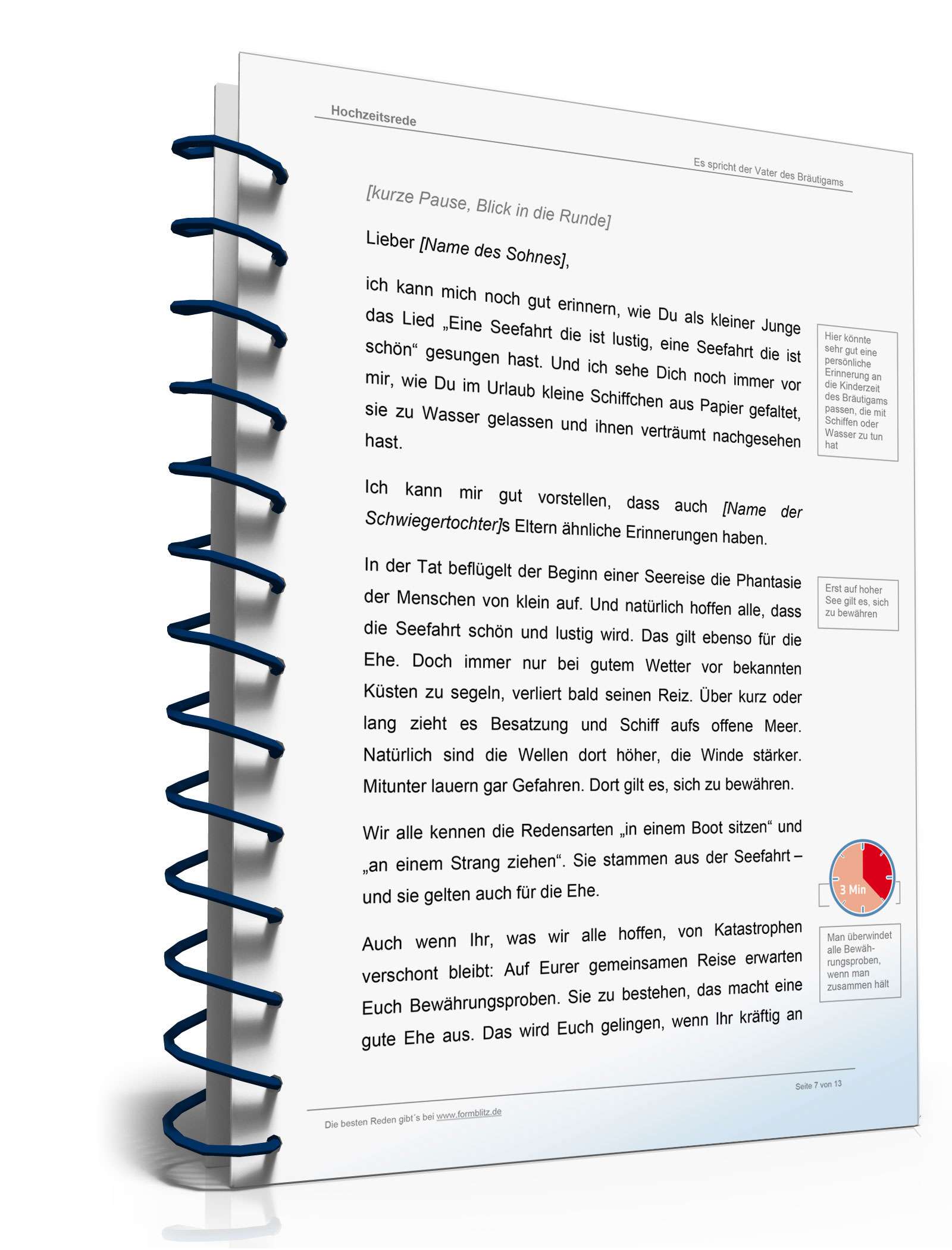 Hochzeitsrede Vater des Bräutigams zur Hochzeitsfeier Word. Seite: 7