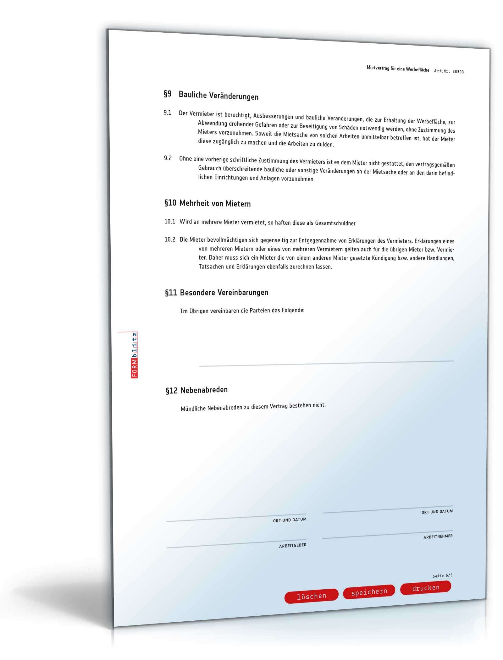 Mietvertrag Nutzung einer Werbefläche
 PDF. Seite: 5