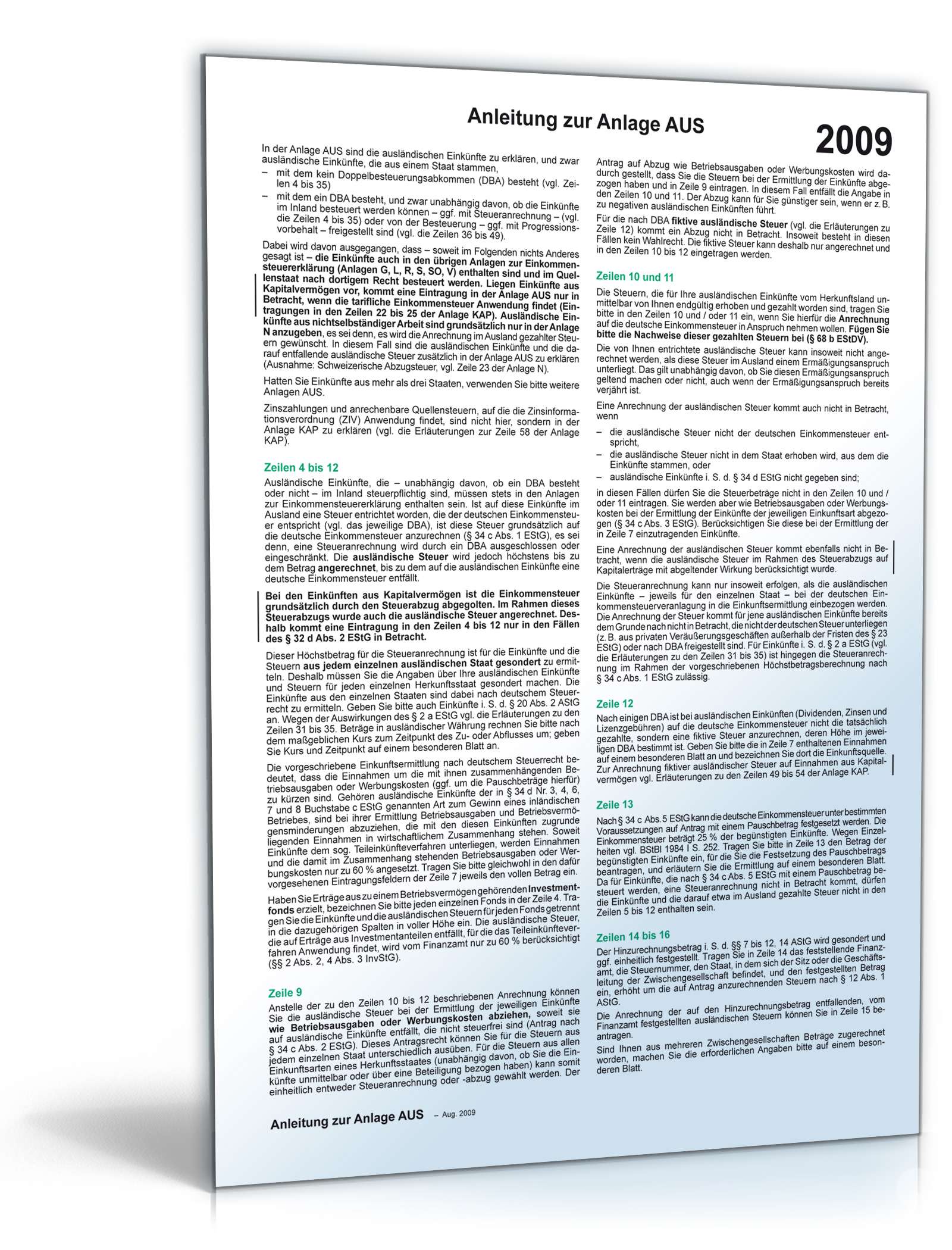 Anleitung Anlage AUS 2009 PDF