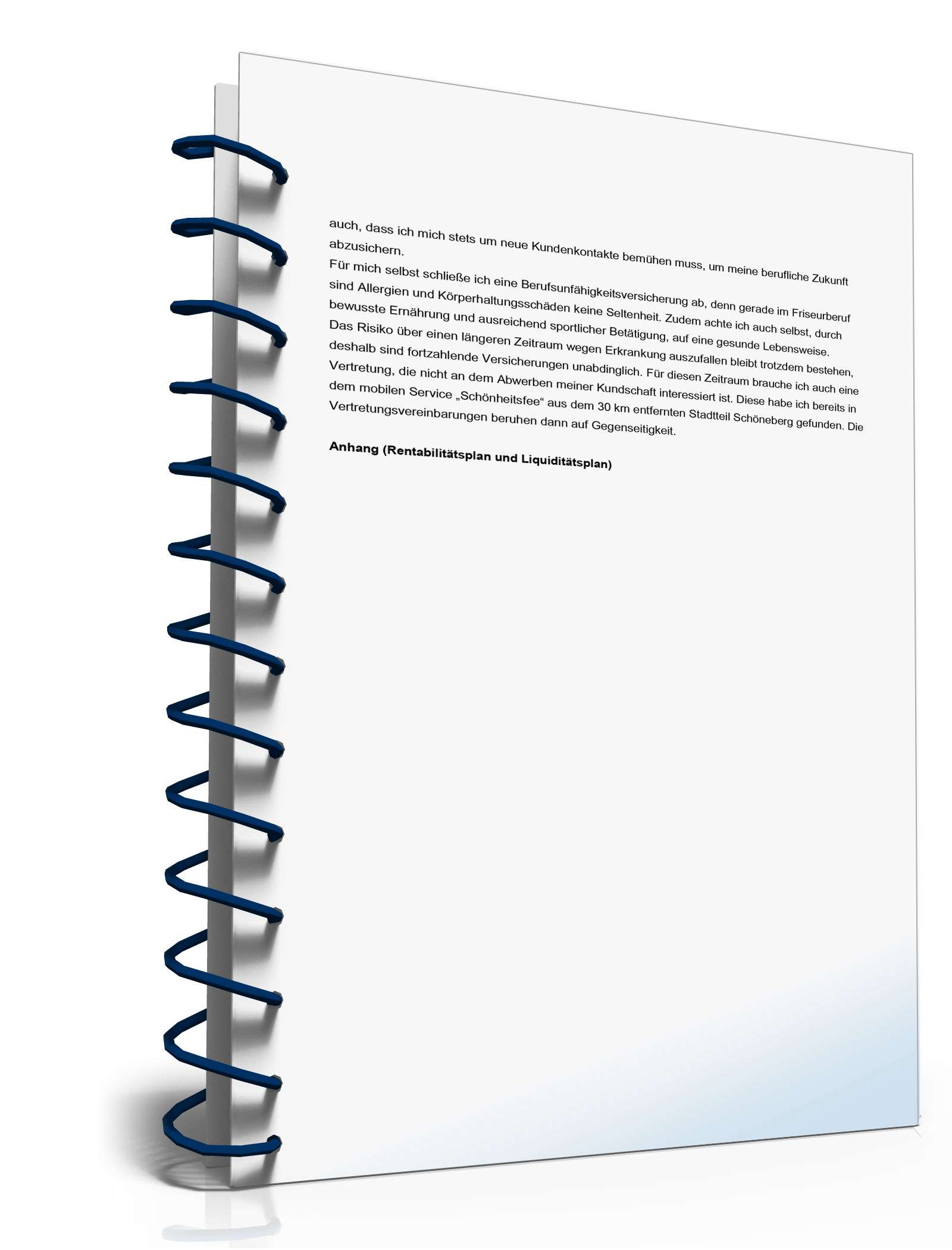 Businessplan mobiler Friseur  Excel. Seite: 4