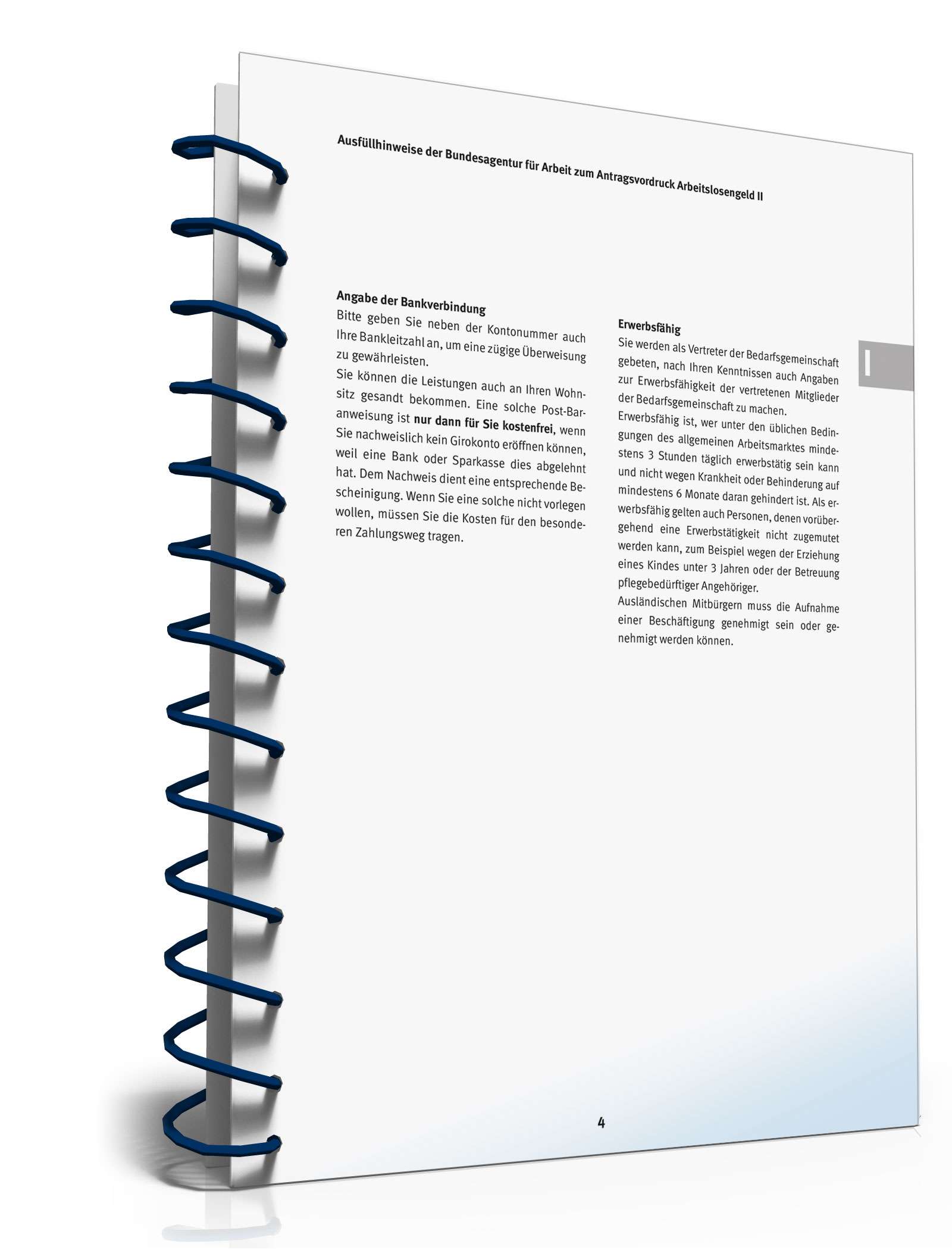 Ausfüllhinweise Antrag Bürgergeld PDF. Seite: 4