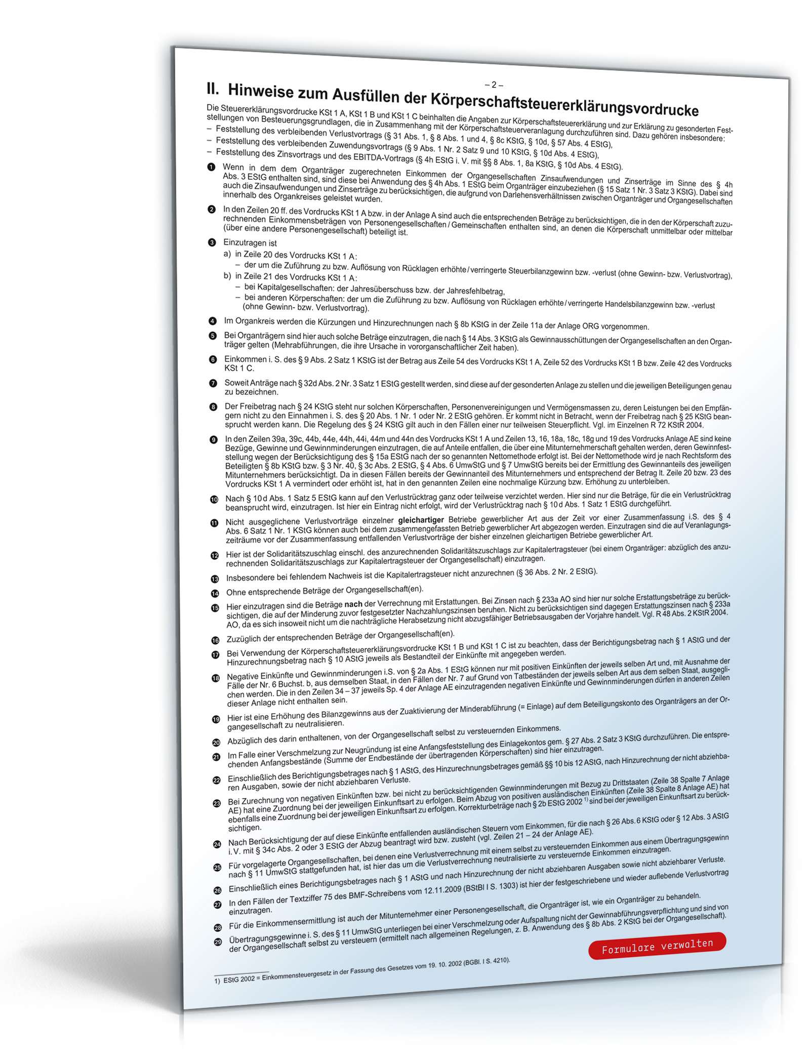 Anleitung zur Körperschaftsteuererklärung 2011 PDF. Seite: 2