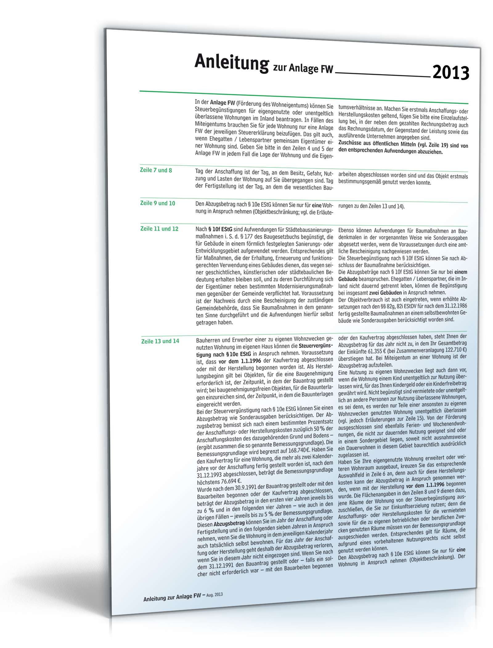 Anleitung zur Anlage FW 2013 PDF