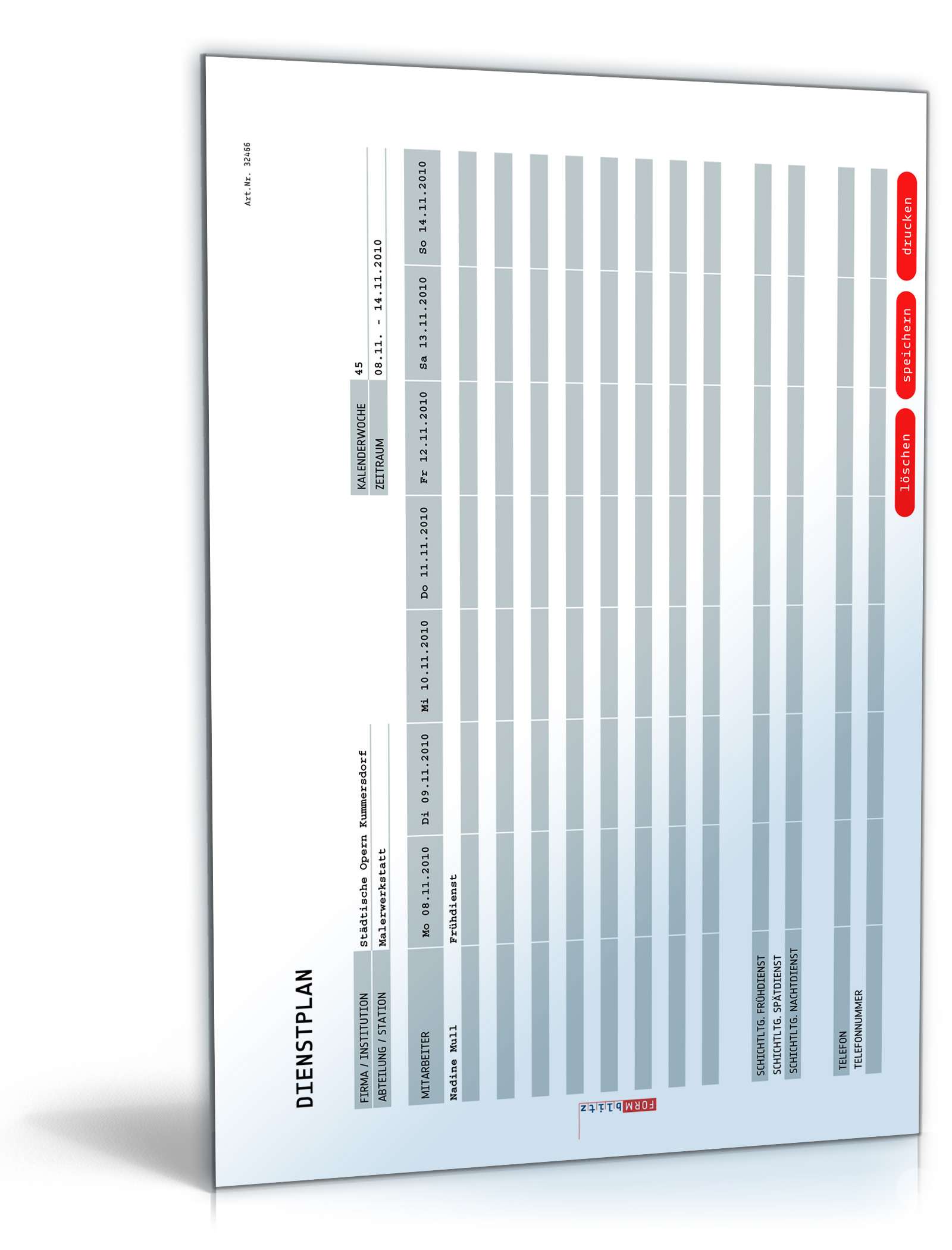 Dienstplan PDF. Seite: 2