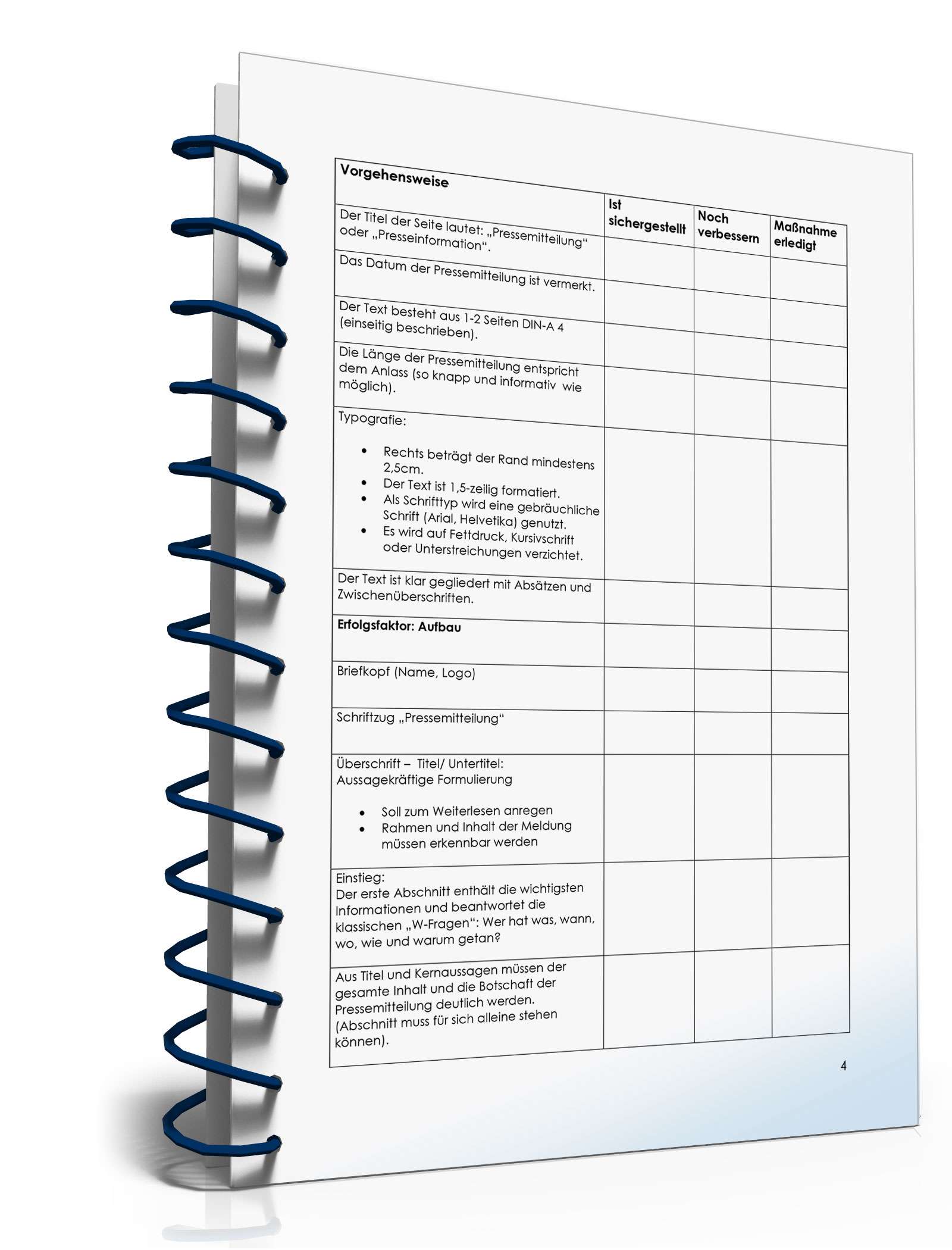 Checkliste Pressemitteilung PDF. Seite: 4