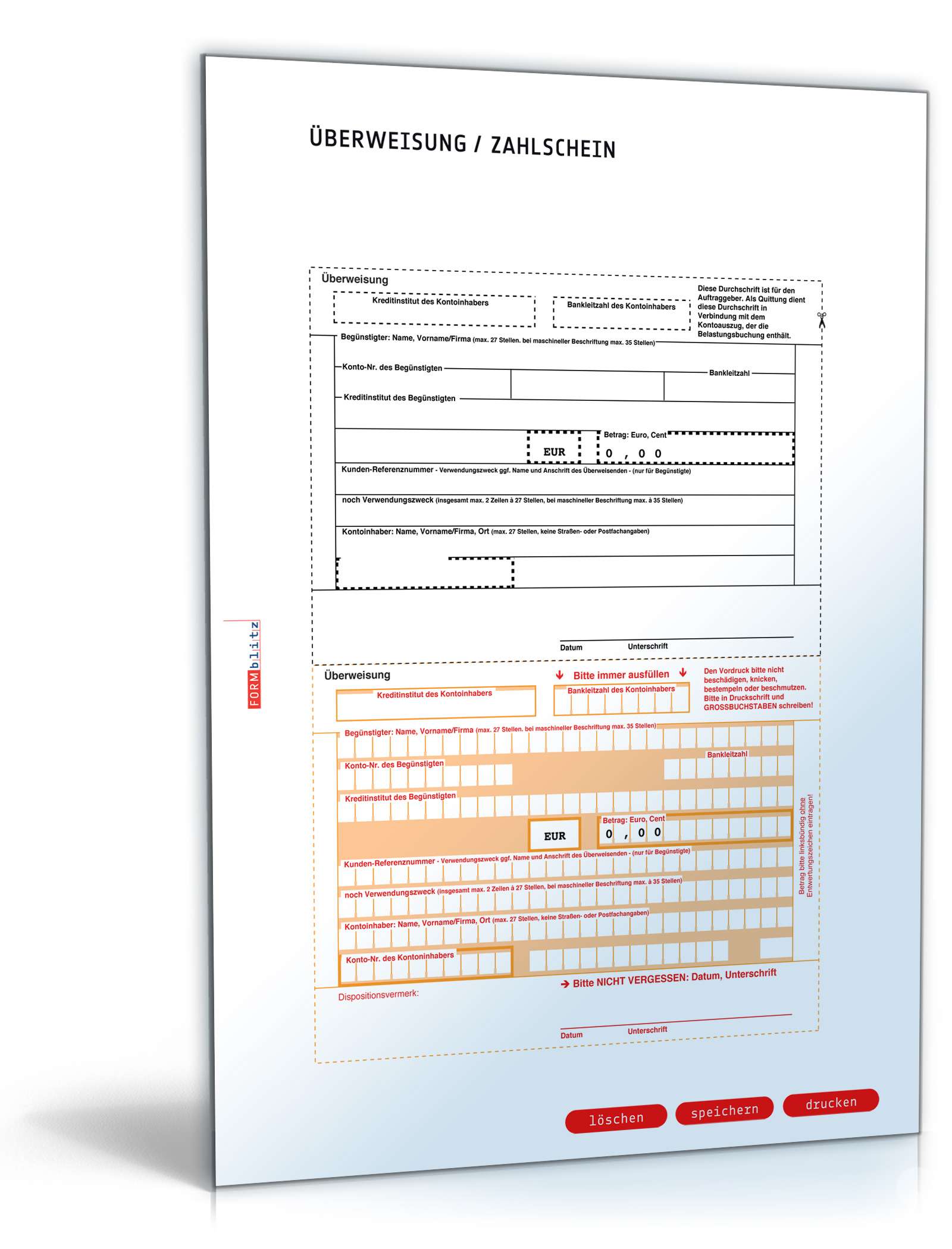 Rechnung brutto mit Überweisungsträger / Zahlschein PDF. Seite: 2