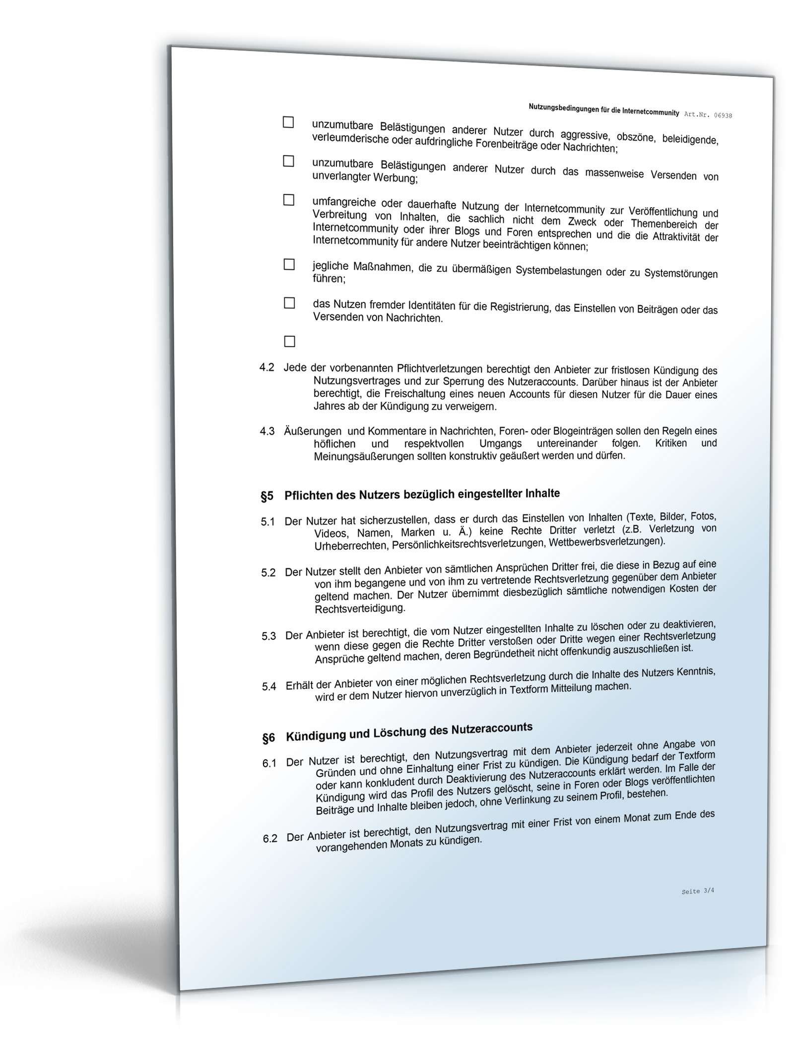 Nutzungsbedingungen Internet-Community Word. Seite: 3