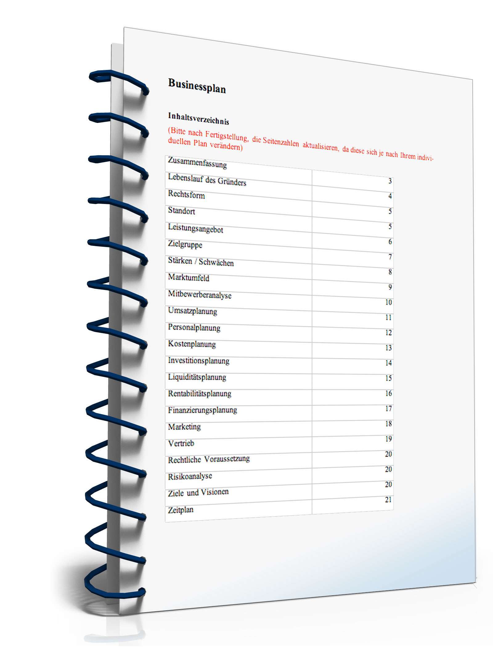 Businessplan Metallbauer von Gründerplan Excel. Seite: 2
