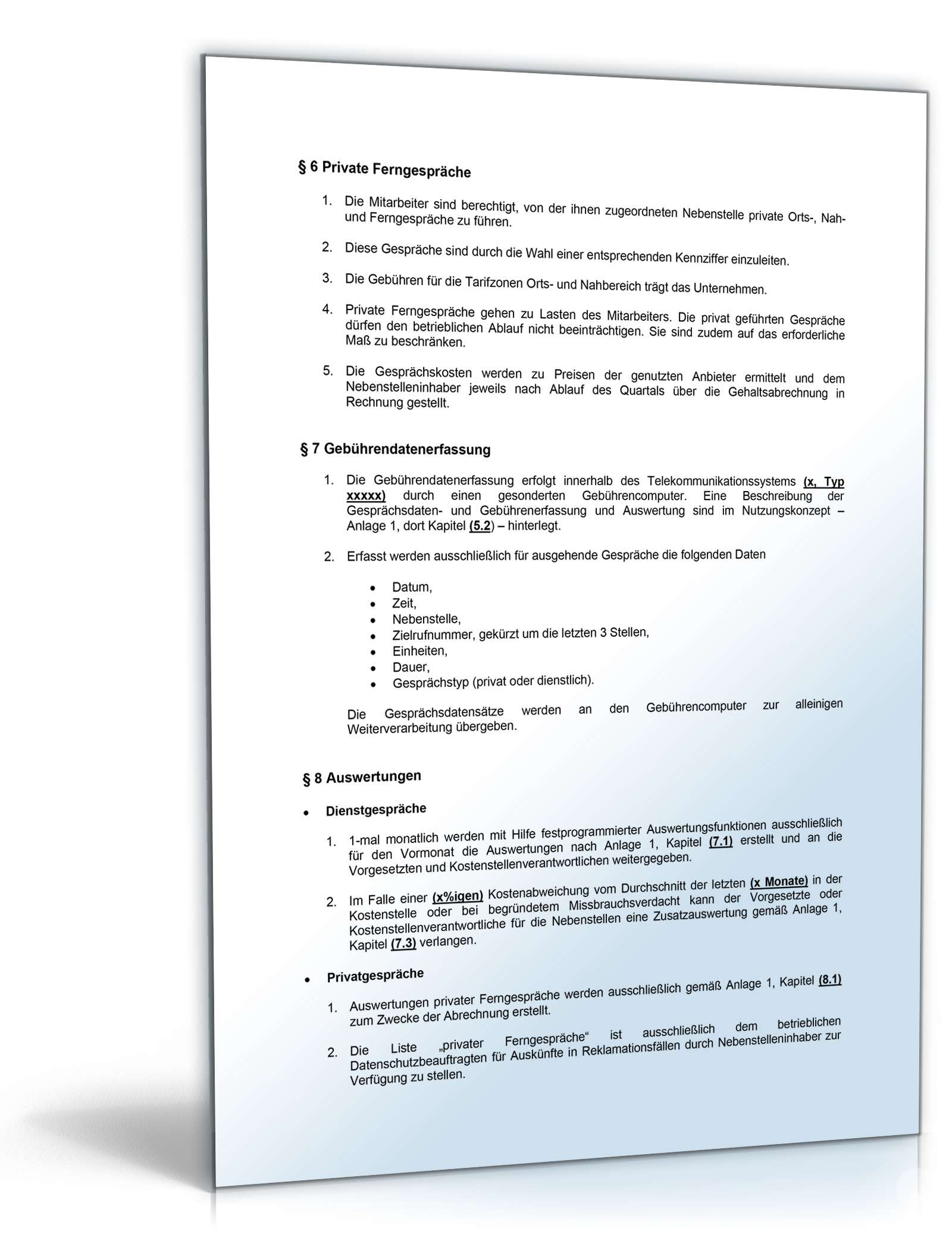 Betriebsvereinbarung Telekommunikationssystem PDF. Seite: 2