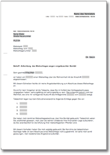 Anfechtung Mietvertrag vorgetäuschte Bonität Word