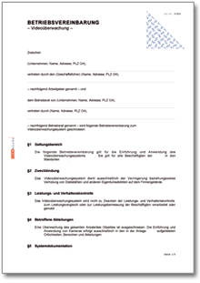 Betriebsvereinbarung Videoüberwachung Word