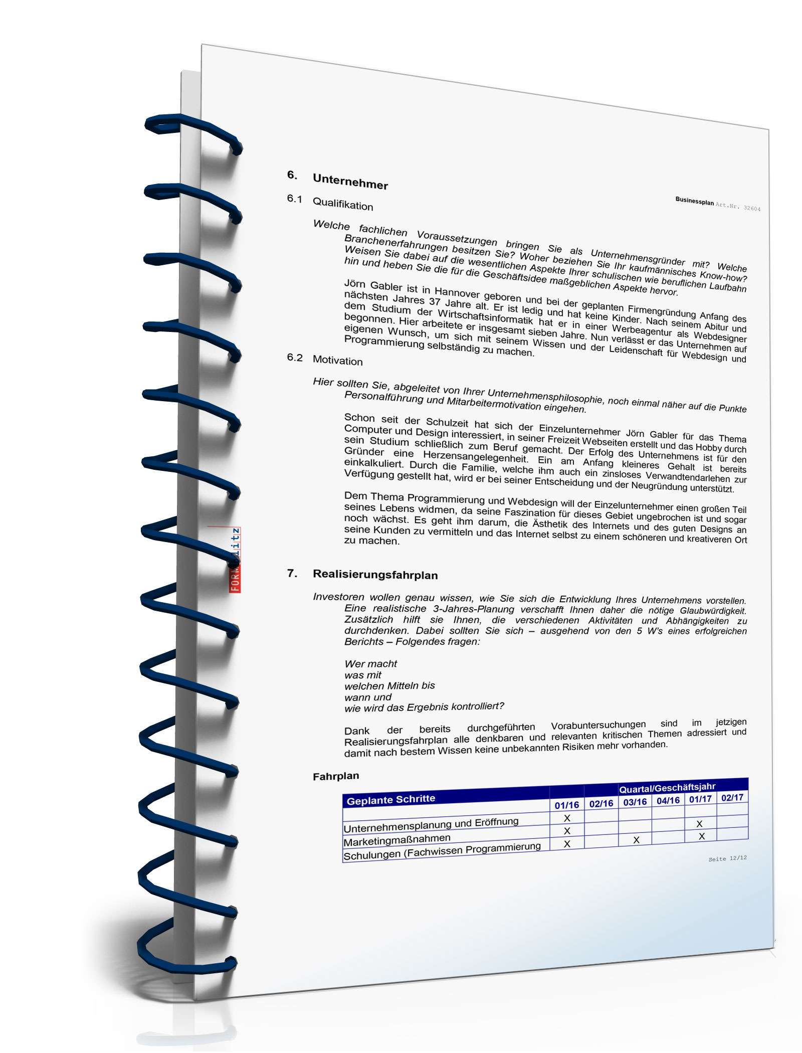 Businessplan Webdesign Excel. Seite: 12