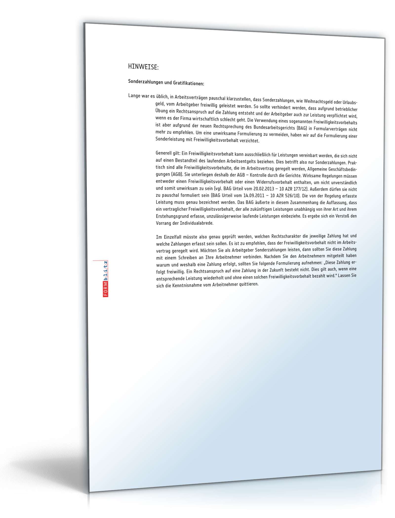 Freiwilligkeitsvorbehalt Sonderzahlungen PDF. Seite: 2