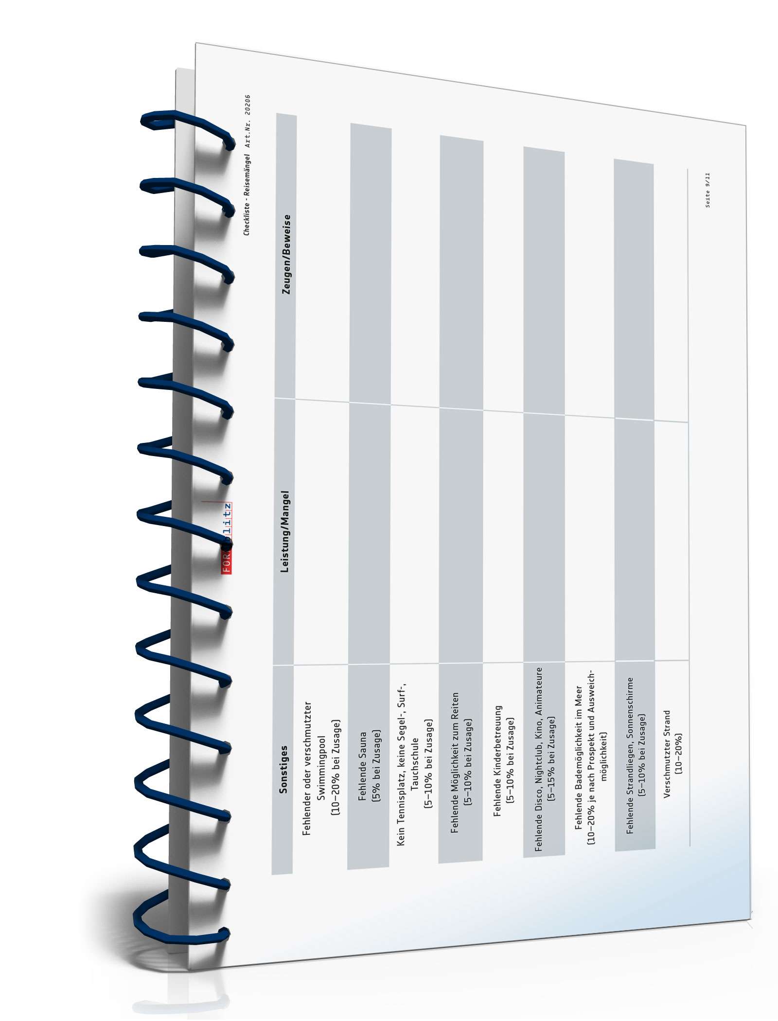 Protokoll Reisemängel  PDF. Seite: 9