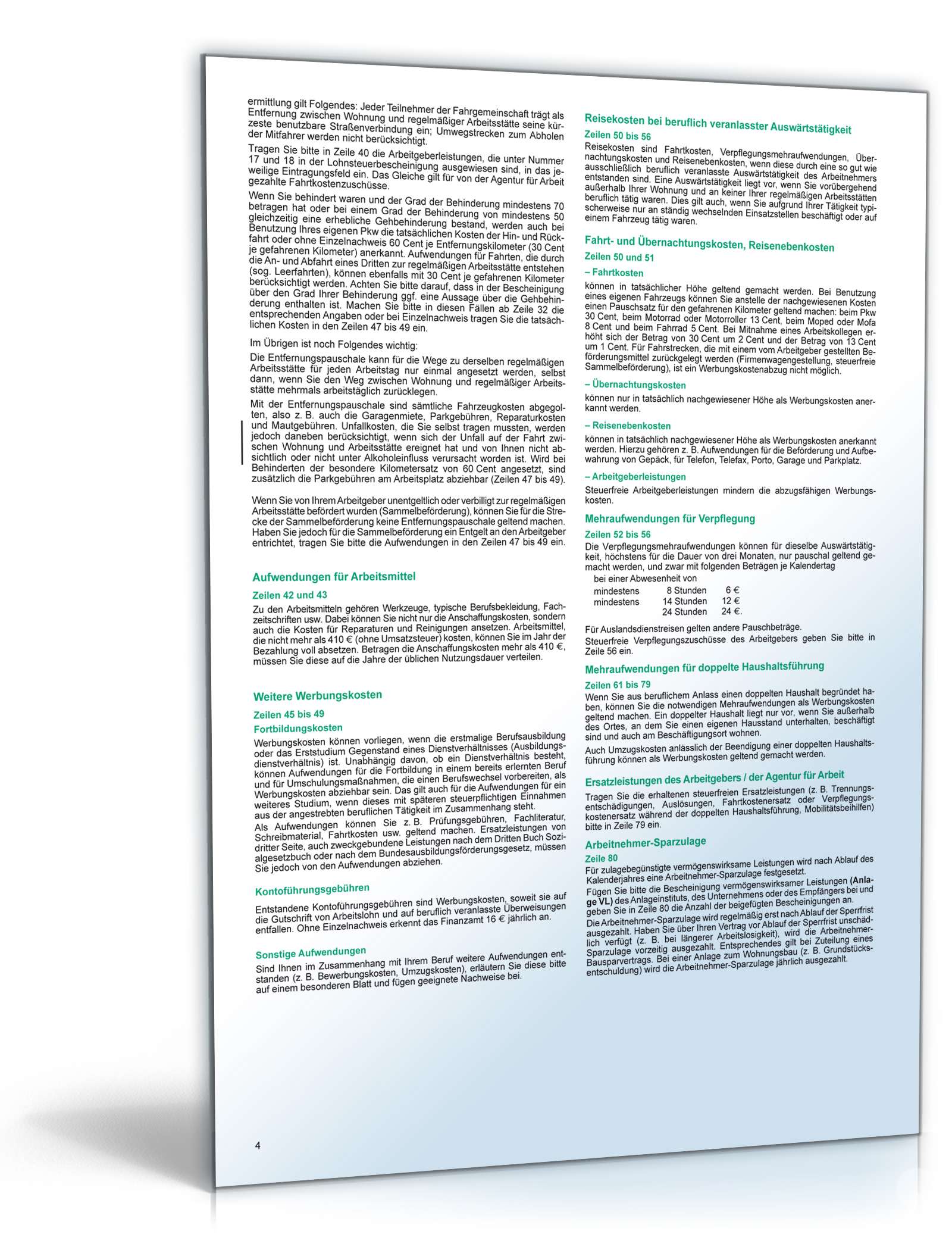 Anleitung Einkommensteuererklärung beschränkt Steuerpflichtige 2009 PDF. Seite: 4