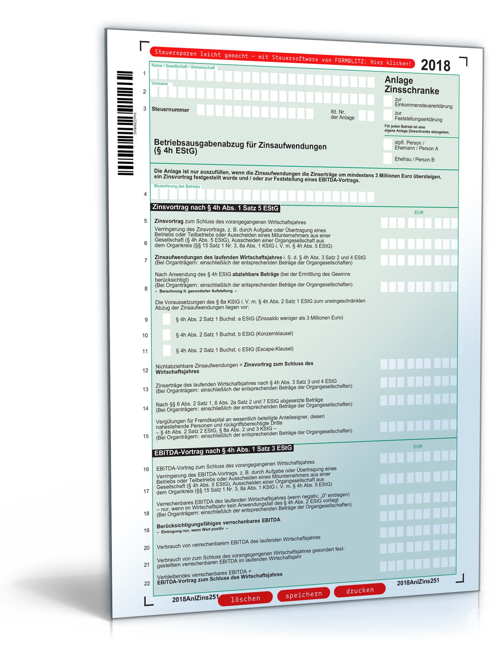 Anlage Zinsschranke 2018 PDF