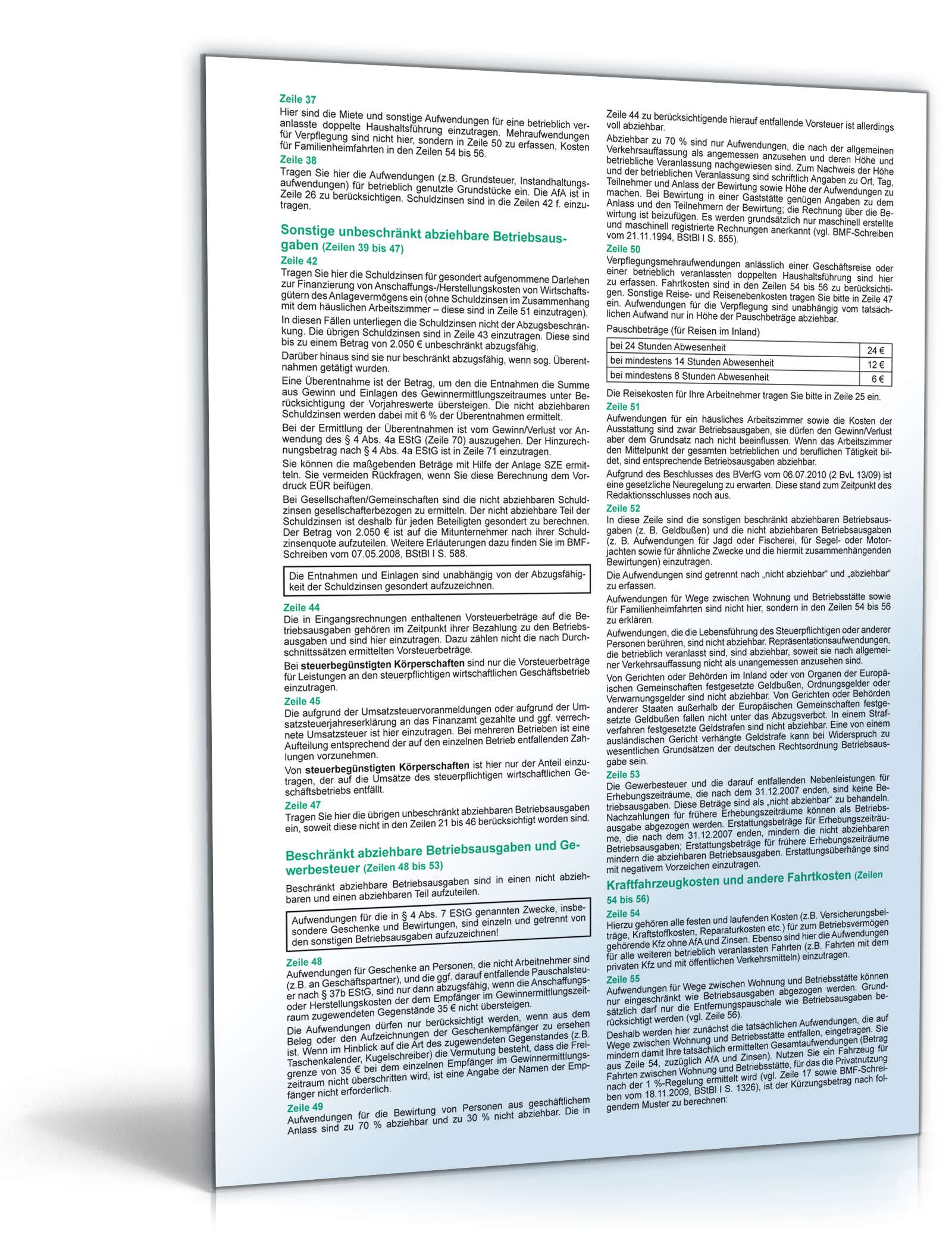 Anleitung zur Anlage EÜR - 2010 PDF. Seite: 3