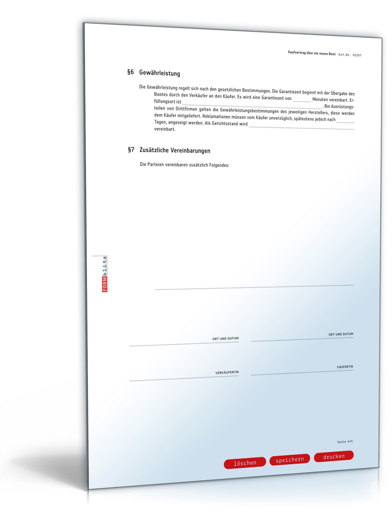 Kaufvertrag Boot PDF. Seite: 4