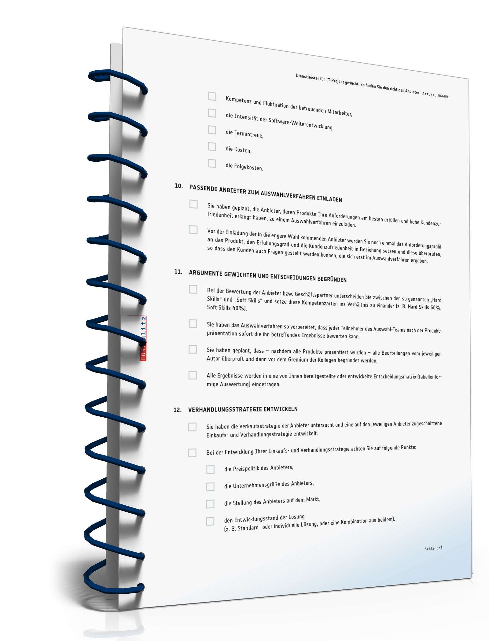 Checkliste Suche Dienstleister IT-Projekt PDF. Seite: 5