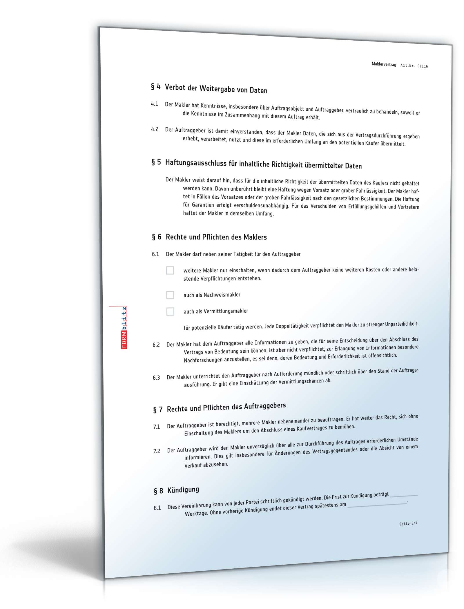 Maklervertrag Suchauftrag Käufer PDF. Seite: 3