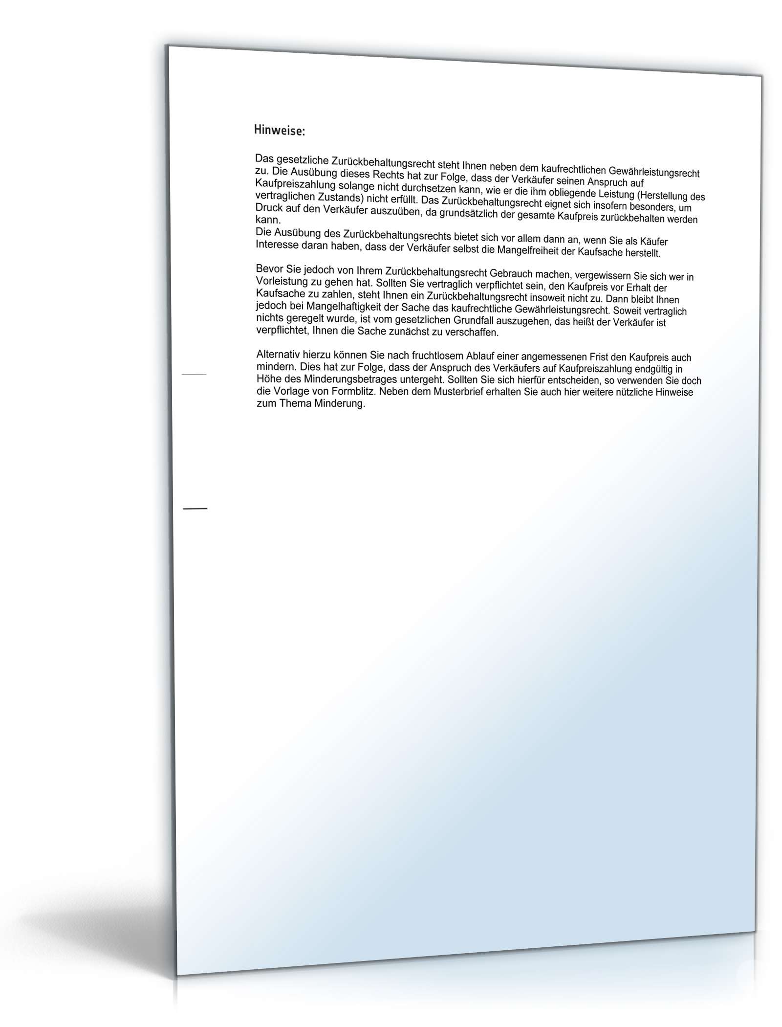 Zurückbehaltung Kaufpreis PDF. Seite: 3