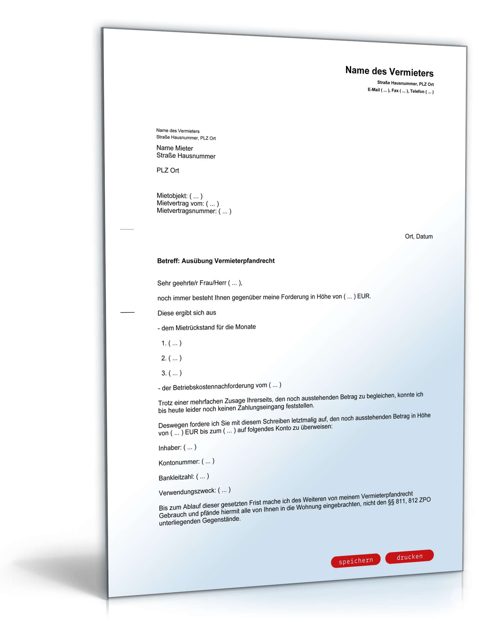 Ausübung Vermieterpfandrecht PDF