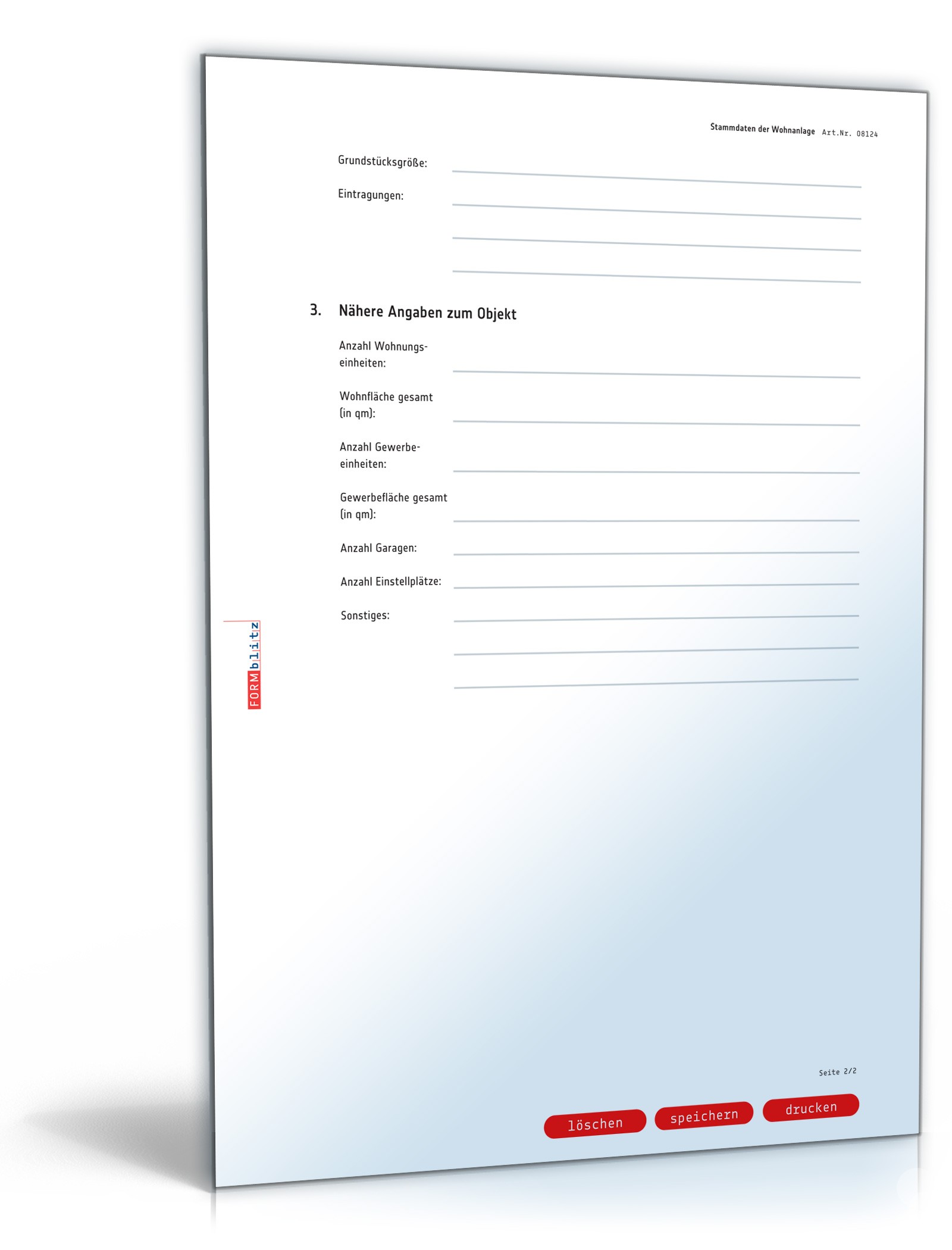 Stammdaten Wohnanlage PDF. Seite: 2