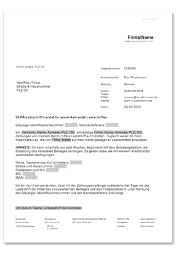 SEPA-Lastschriftmandat Word