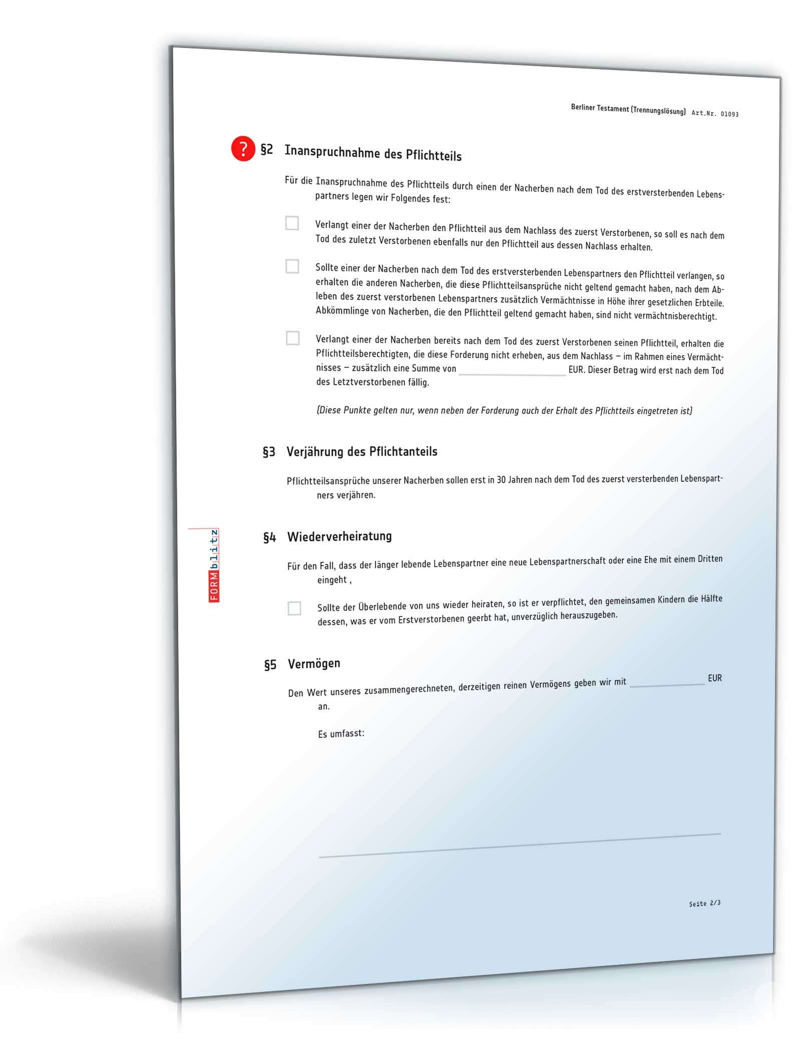 Berliner Testament Trennungslösung PDF. Seite: 2