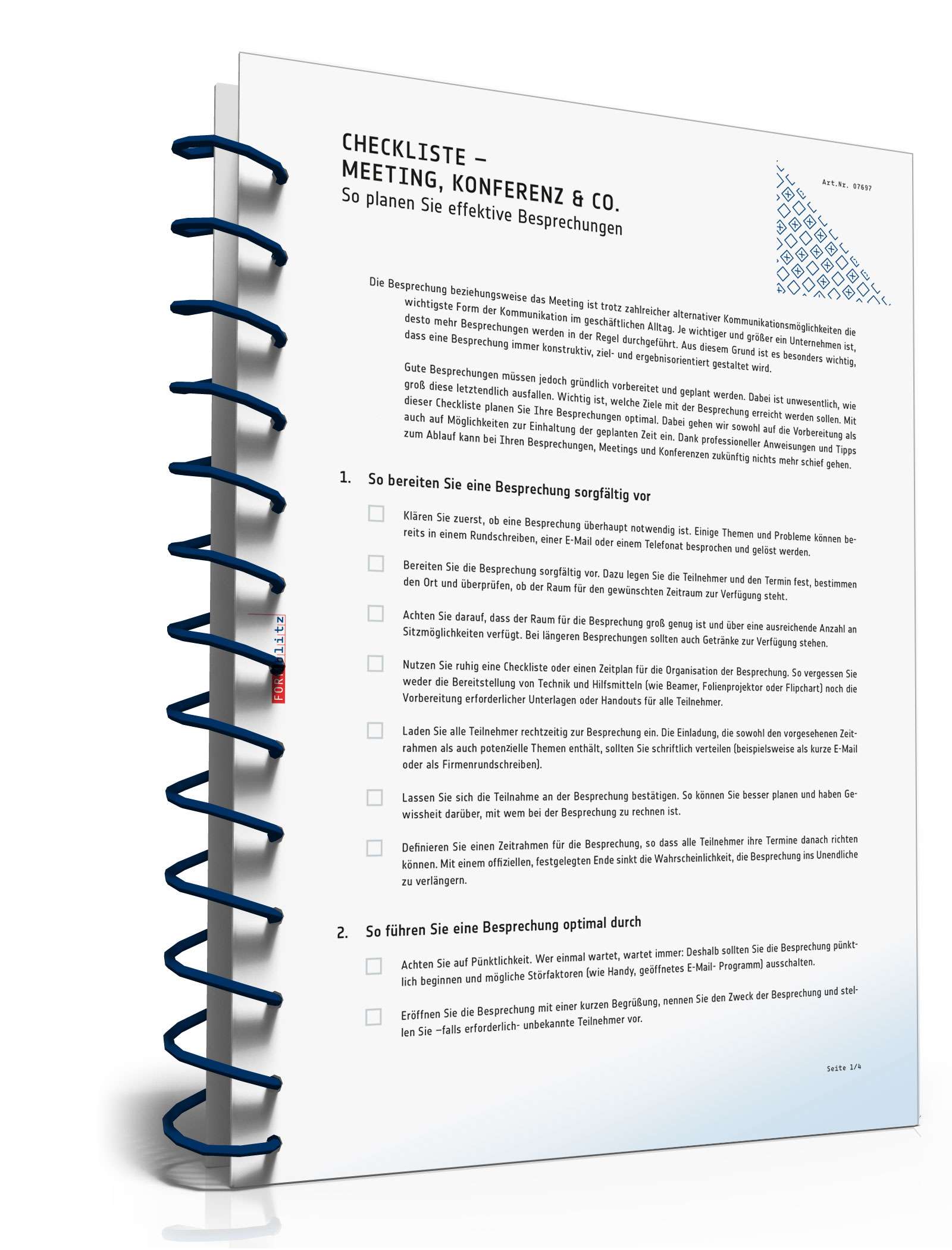 Checkliste Planung Meeting/Besprechung PDF