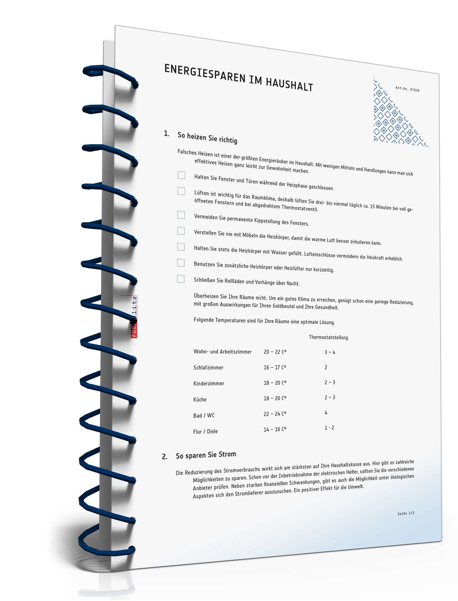 Checkliste Energiespartipps Haushalt PDF