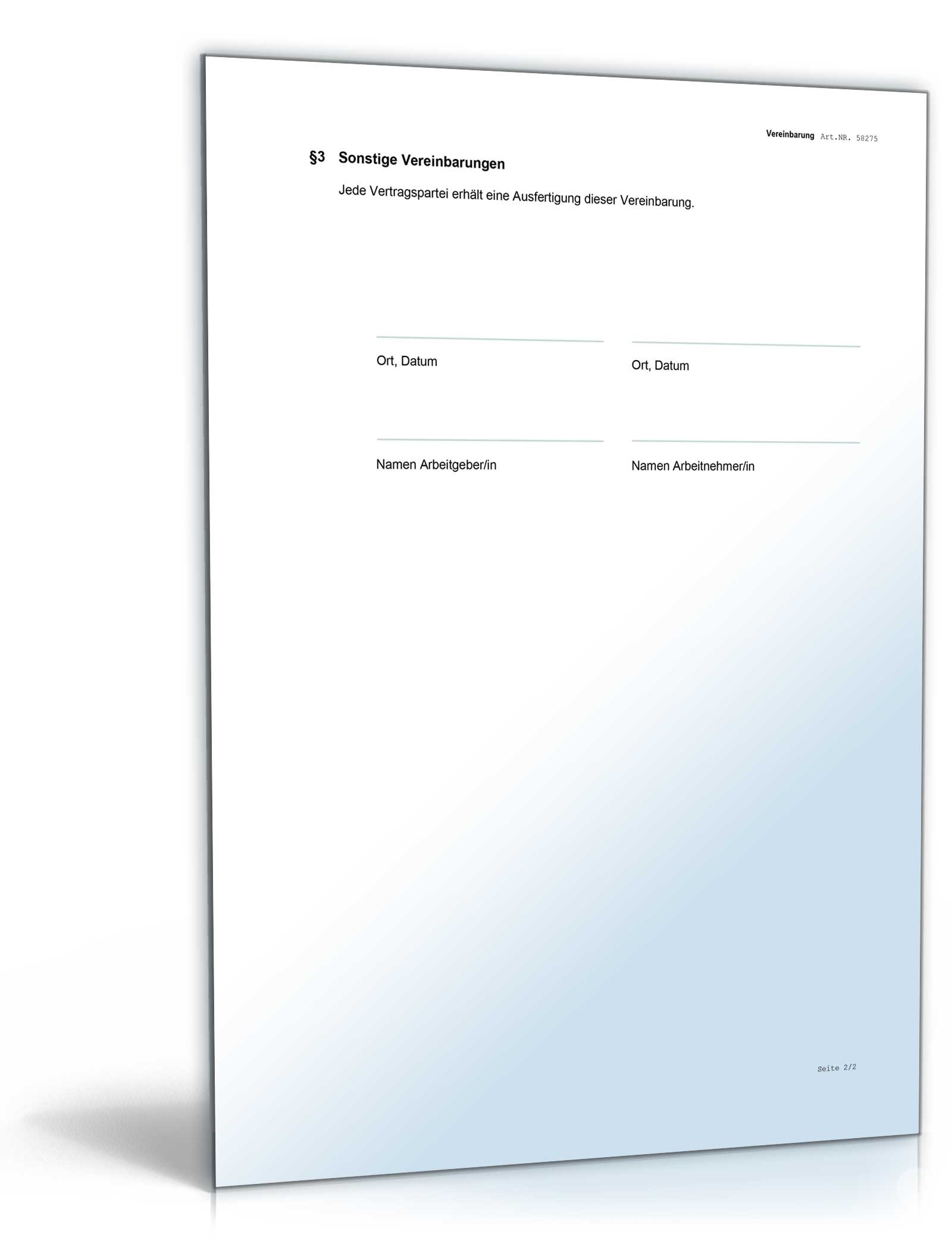 Vereinbarung über die Übernahme von Umzugskosten Word. Seite: 3