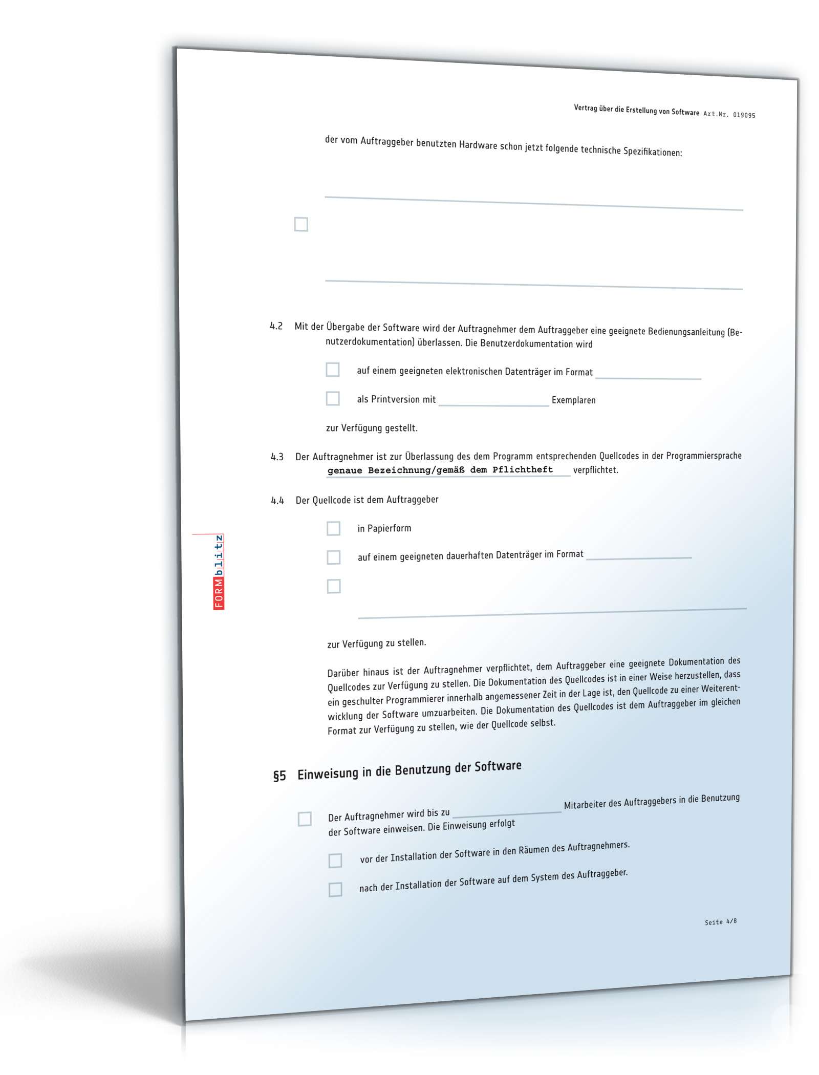 Vertrag Softwareerstellung PDF. Seite: 4